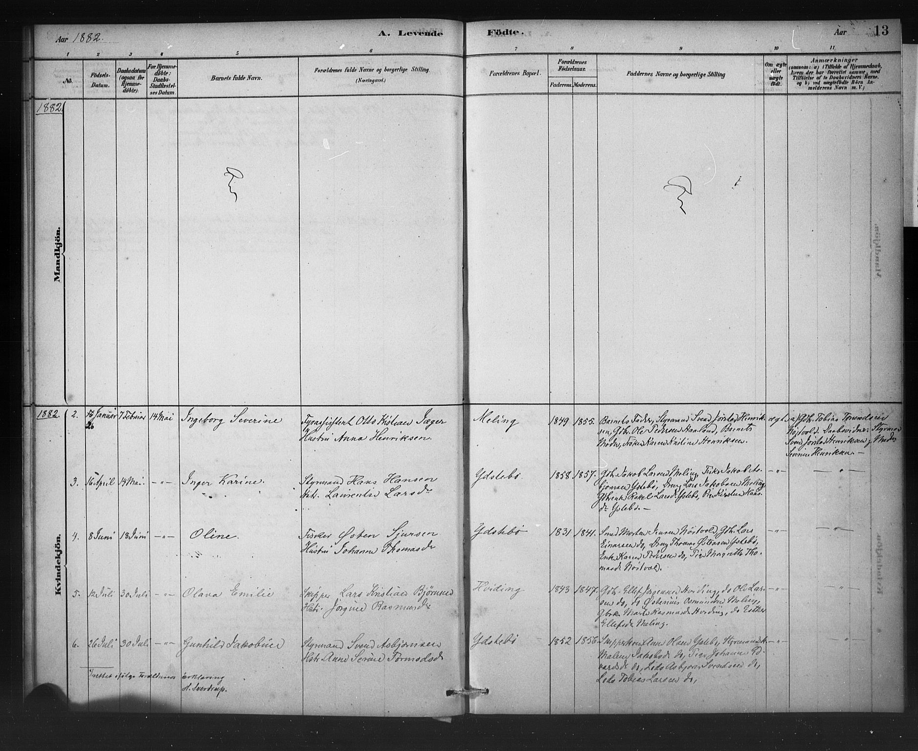 Rennesøy sokneprestkontor, SAST/A -101827/H/Ha/Haa/L0011: Parish register (official) no. A 11, 1878-1887, p. 13