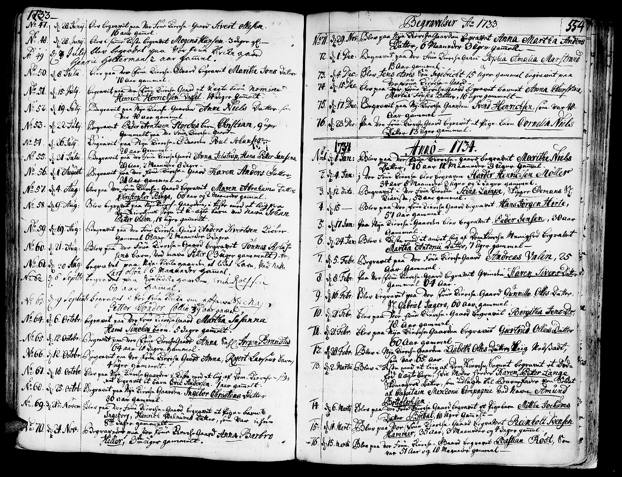 Ministerialprotokoller, klokkerbøker og fødselsregistre - Sør-Trøndelag, SAT/A-1456/602/L0103: Parish register (official) no. 602A01, 1732-1774, p. 554