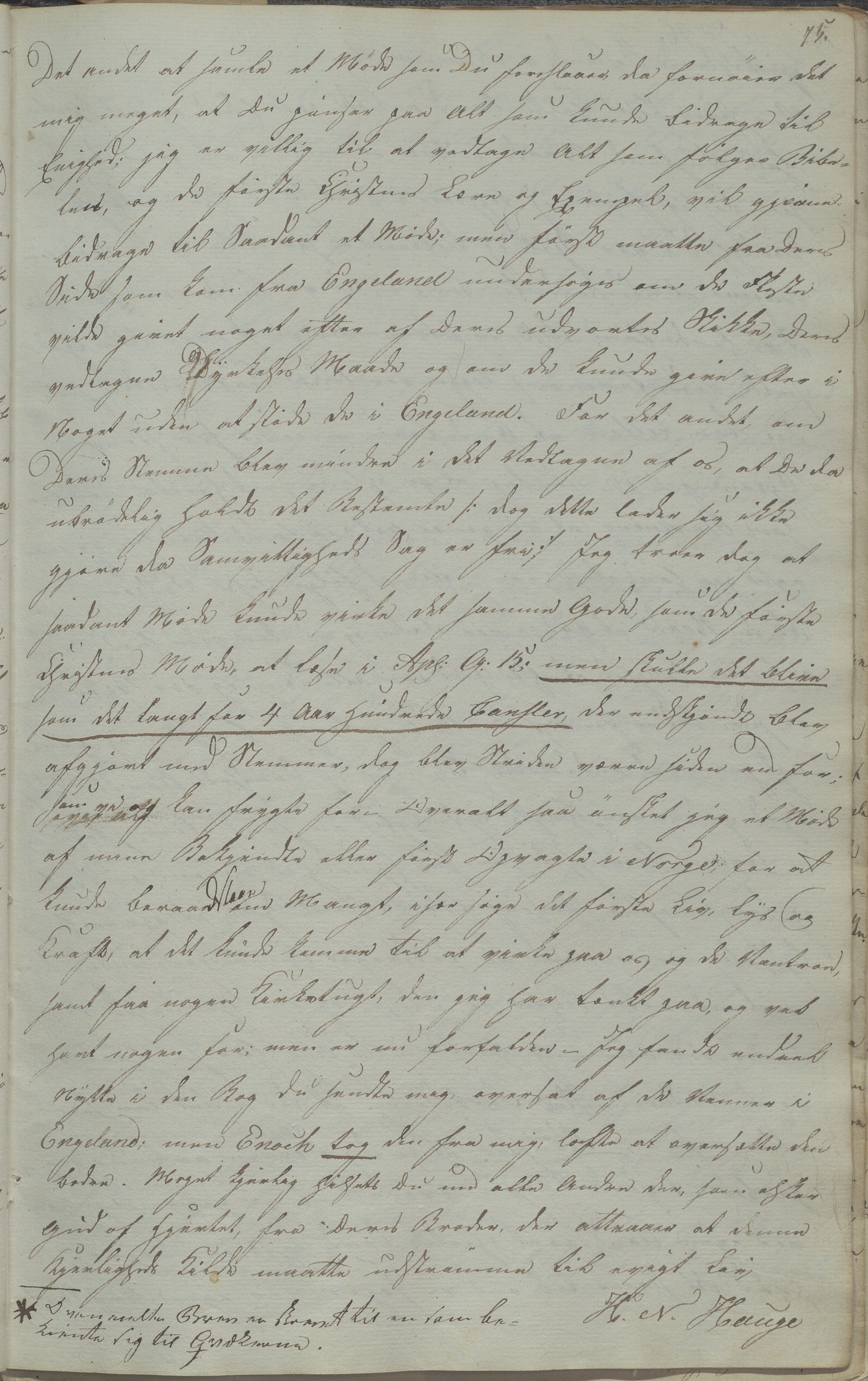 Heggtveitsamlingen, TMF/A-1007/H/L0052/0001: Innbundne brev Ms. S, med innlagt registratur / Innbundne brev Ms S. , 1801-1823, p. 75