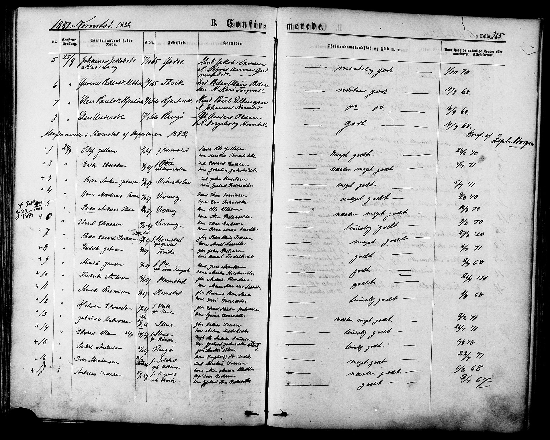 Ministerialprotokoller, klokkerbøker og fødselsregistre - Møre og Romsdal, SAT/A-1454/568/L0806: Parish register (official) no. 568A12 /2, 1878-1884, p. 265