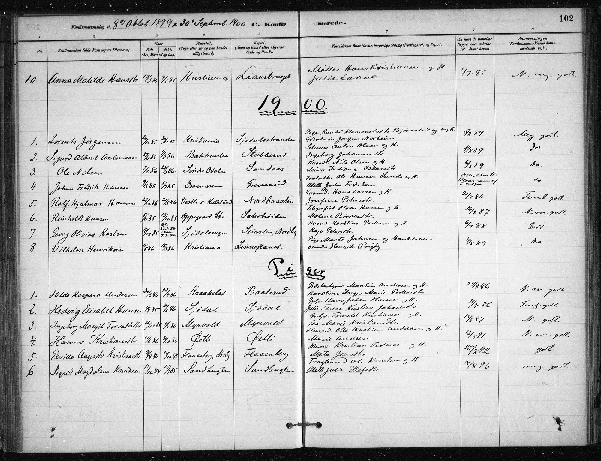Nesodden prestekontor Kirkebøker, SAO/A-10013/F/Fb/L0001: Parish register (official) no. II 1, 1880-1915, p. 102
