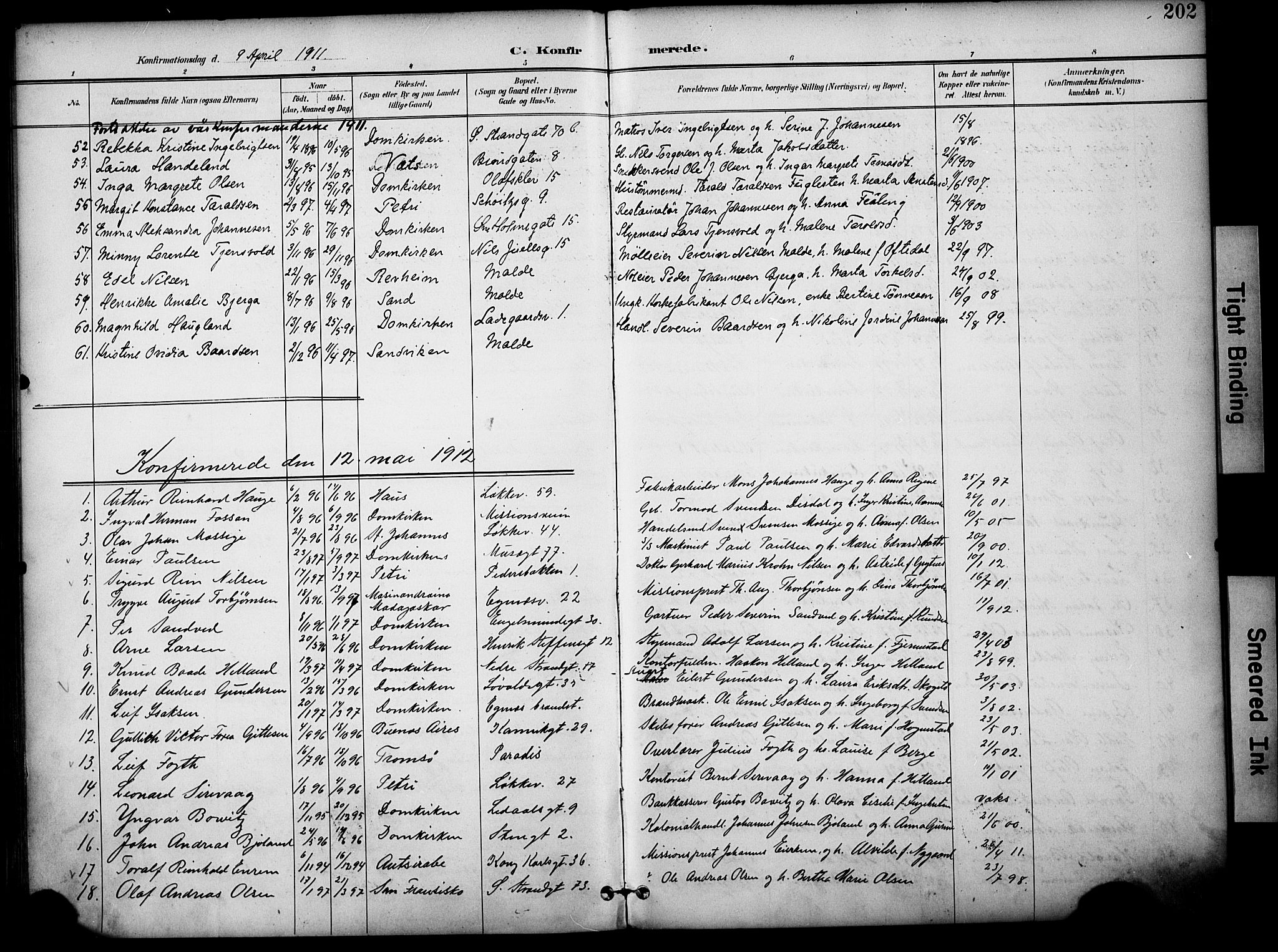 Domkirken sokneprestkontor, SAST/A-101812/001/30/30BA/L0031: Parish register (official) no. A 30, 1896-1916, p. 202