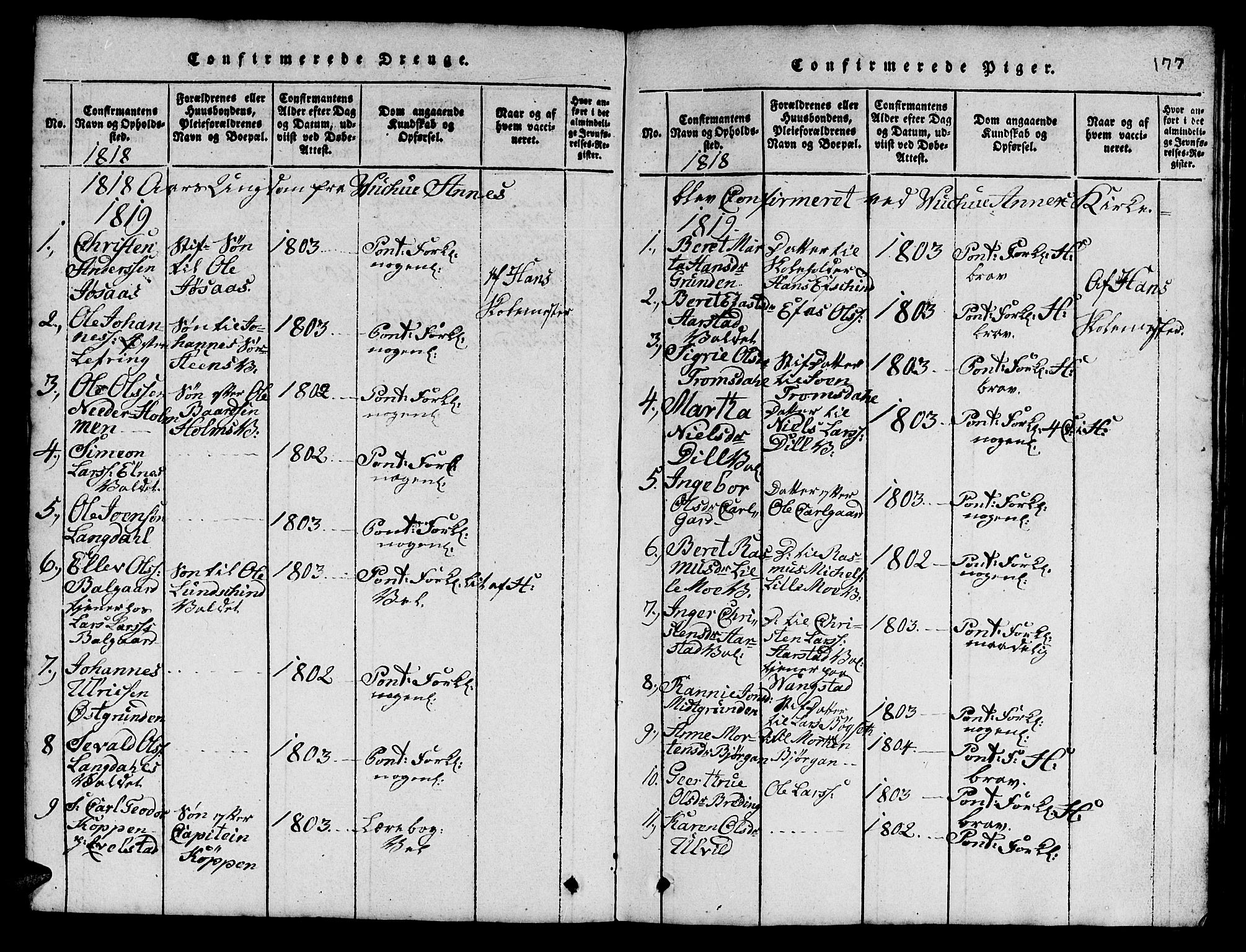 Ministerialprotokoller, klokkerbøker og fødselsregistre - Nord-Trøndelag, SAT/A-1458/724/L0265: Parish register (copy) no. 724C01, 1816-1845, p. 177