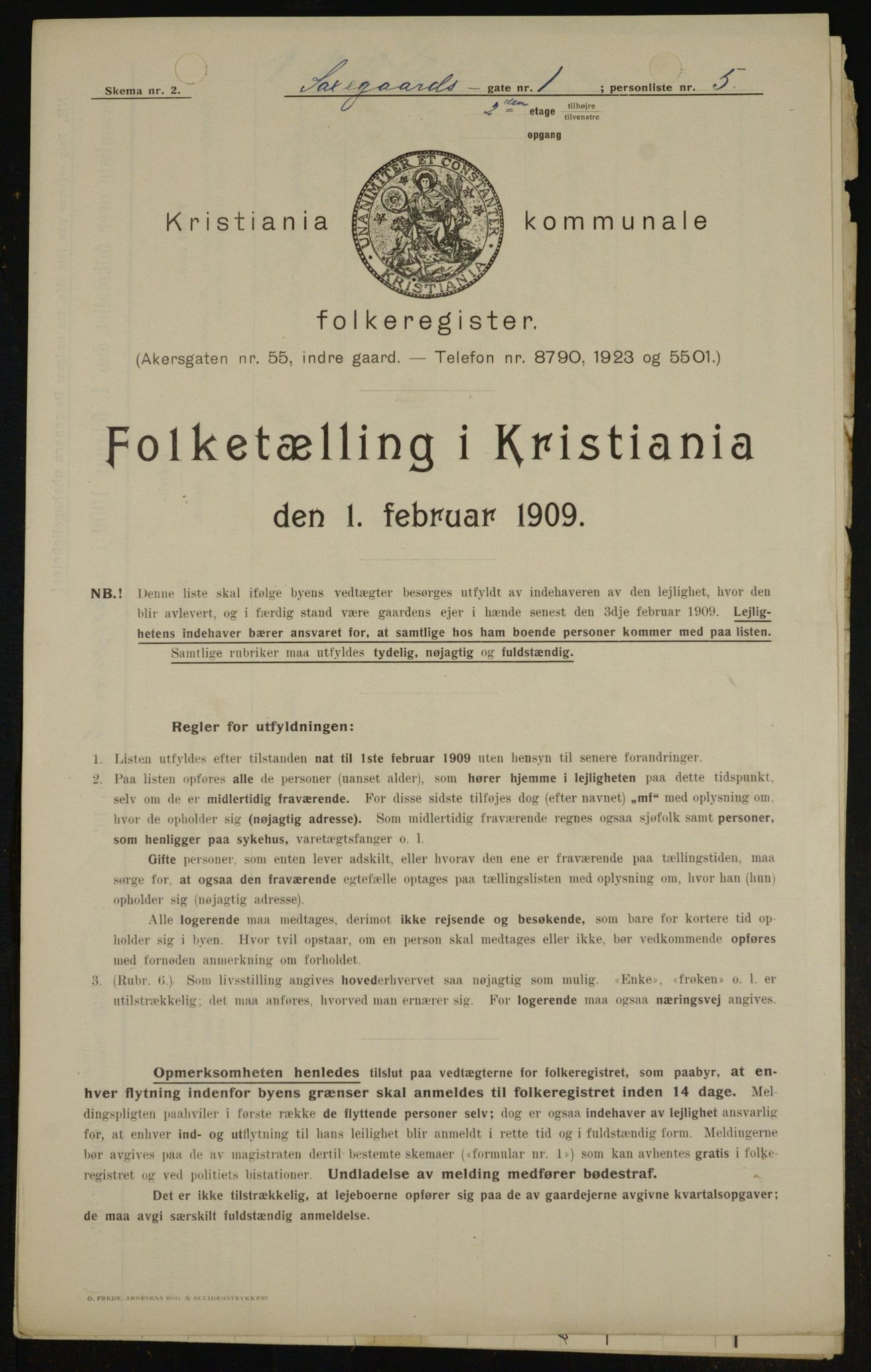 OBA, Municipal Census 1909 for Kristiania, 1909, p. 81178