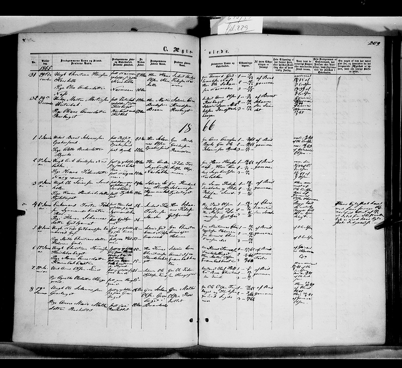 Grue prestekontor, AV/SAH-PREST-036/H/Ha/Haa/L0010: Parish register (official) no. 10, 1864-1873, p. 209