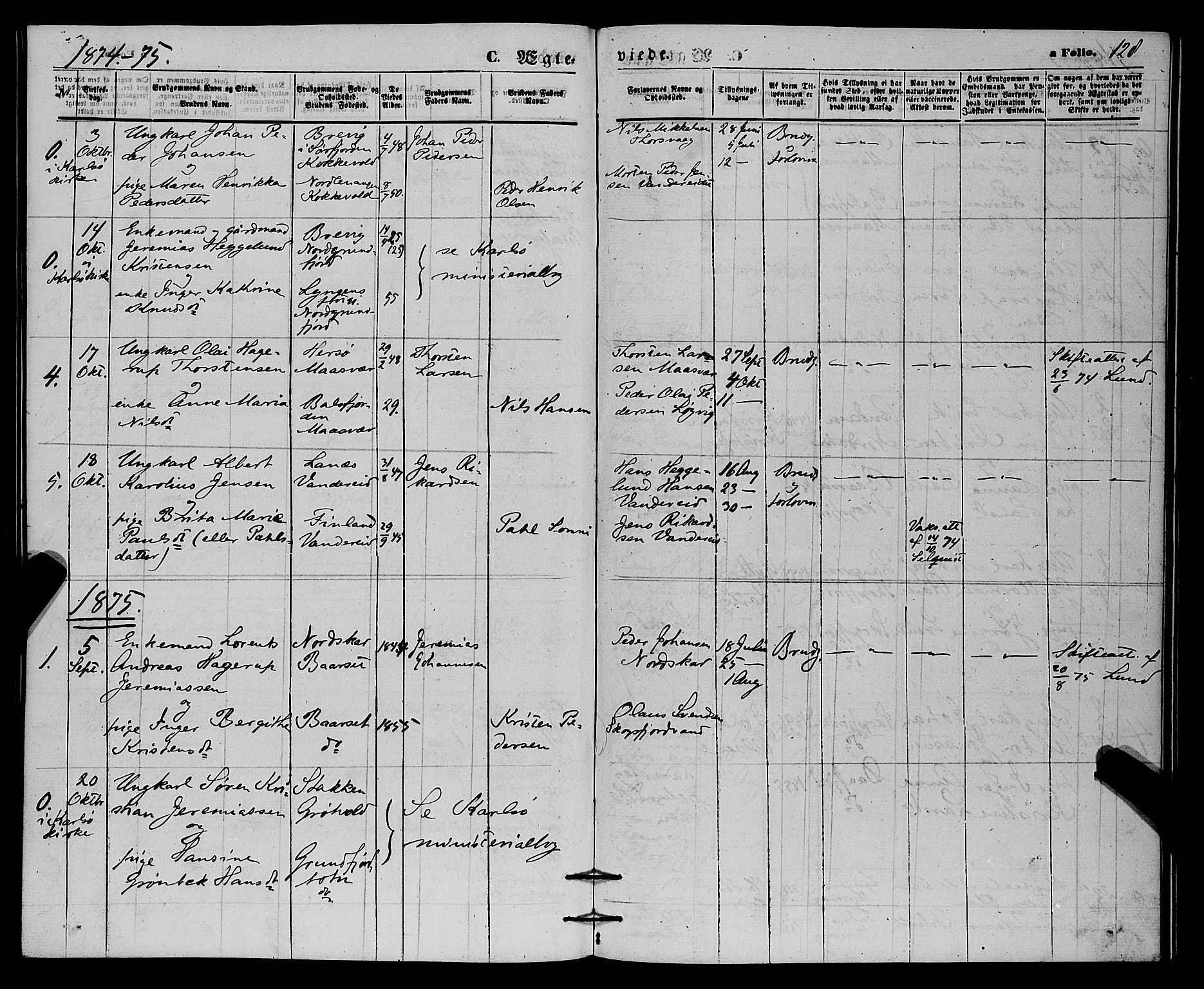 Karlsøy sokneprestembete, SATØ/S-1299/H/Ha/Haa/L0010kirke: Parish register (official) no. 10, 1867-1878, p. 128