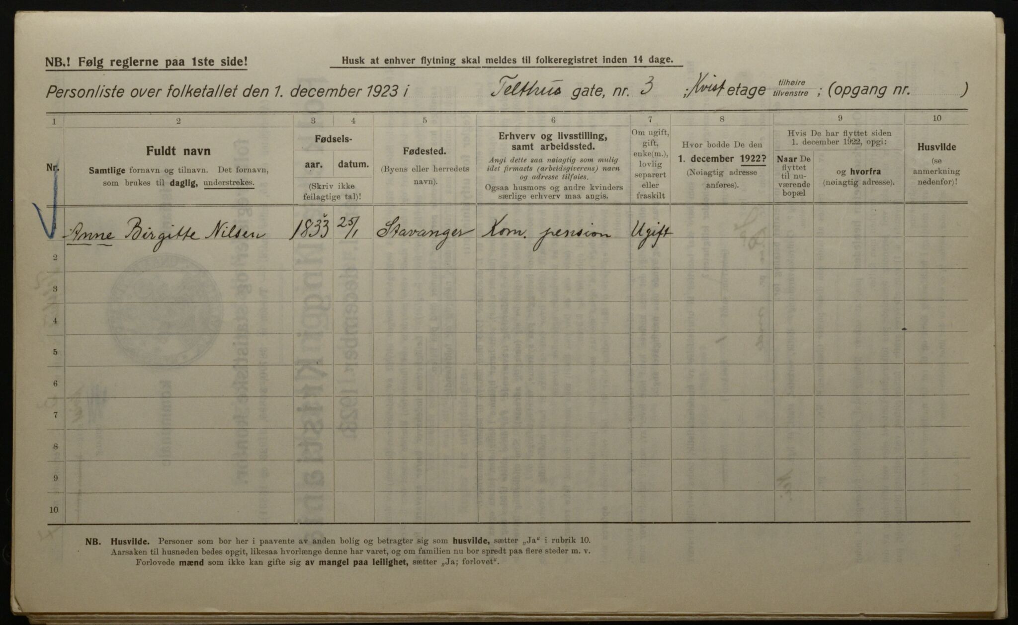 OBA, Municipal Census 1923 for Kristiania, 1923, p. 118812