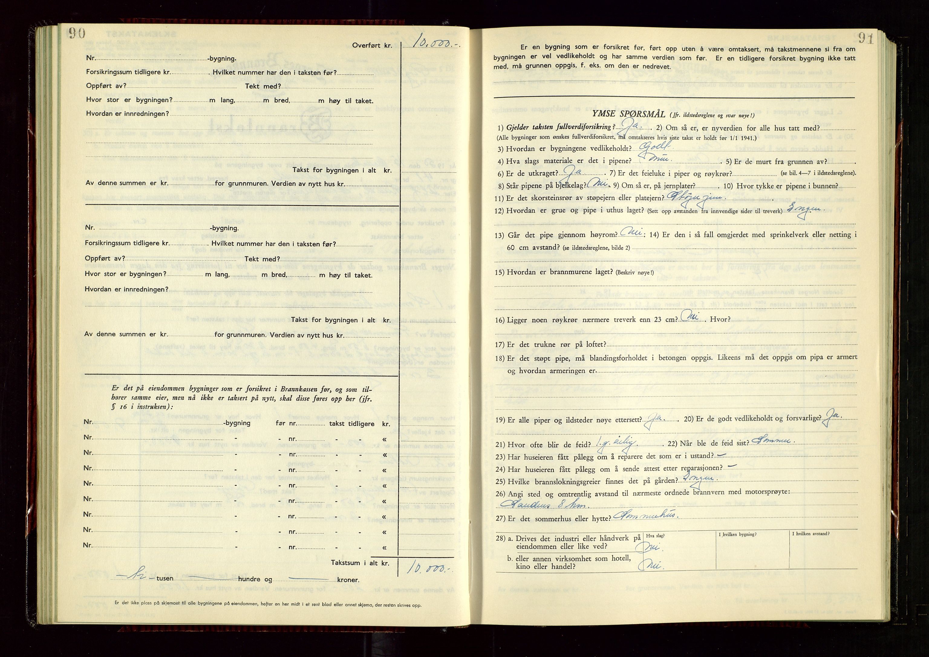 Hetland lensmannskontor, AV/SAST-A-100101/Gob/L0008: "Branntakstprotokoll", 1949-1953, p. 90-91