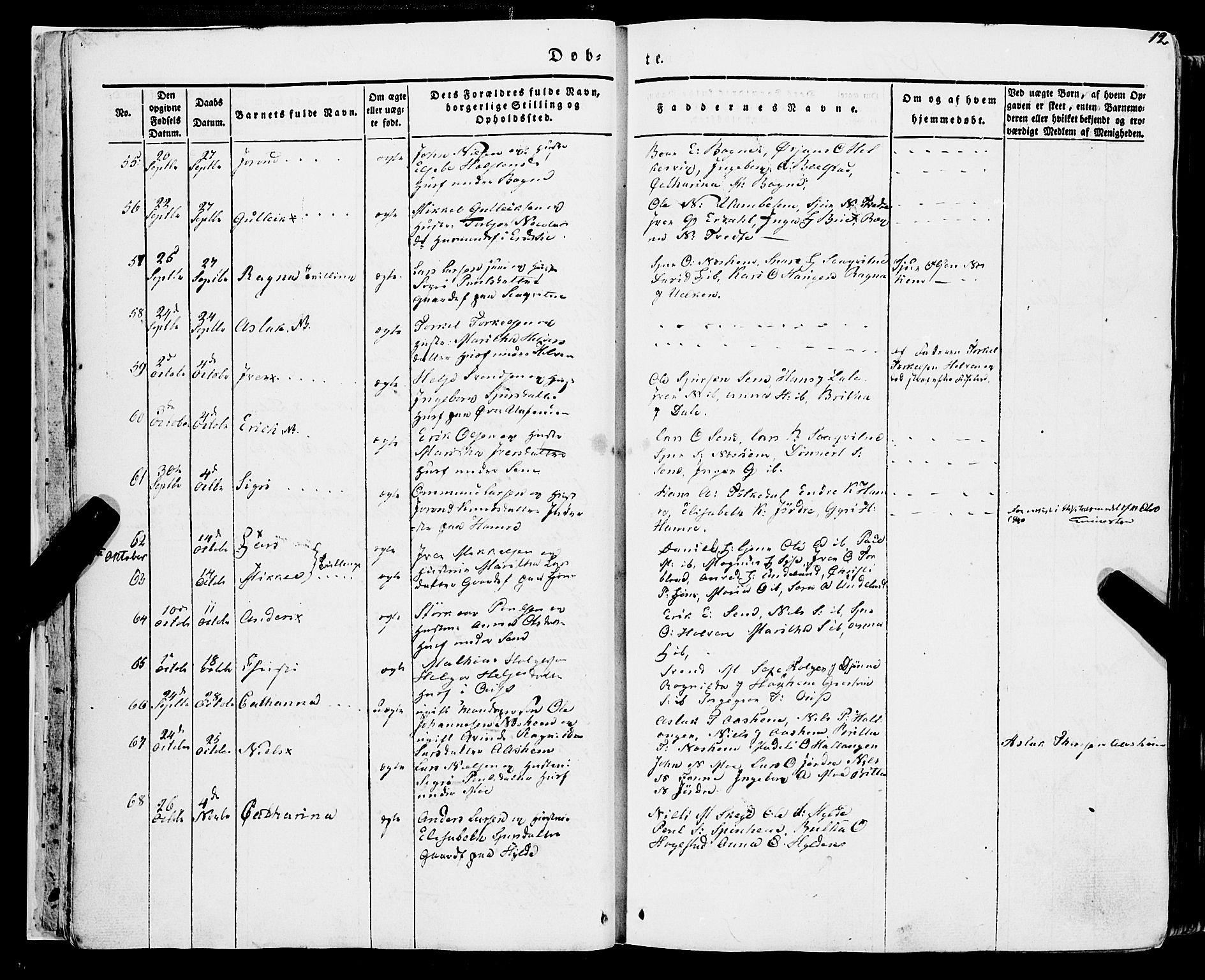 Ulvik sokneprestembete, SAB/A-78801/H/Haa: Parish register (official) no. A 12, 1839-1853, p. 12
