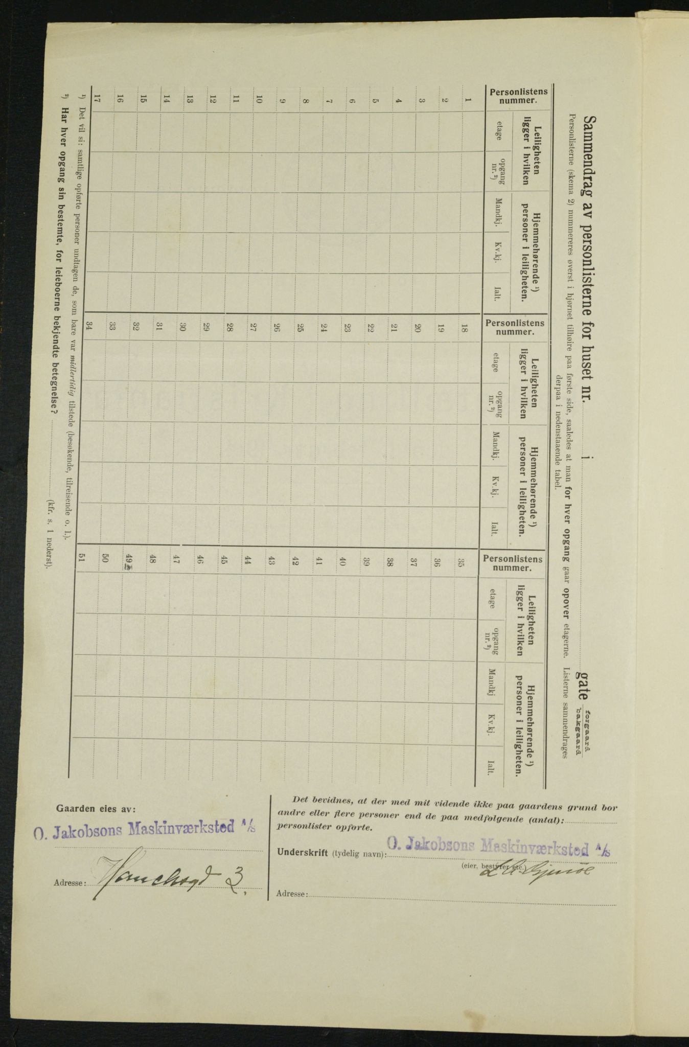 OBA, Municipal Census 1914 for Kristiania, 1914, p. 35110