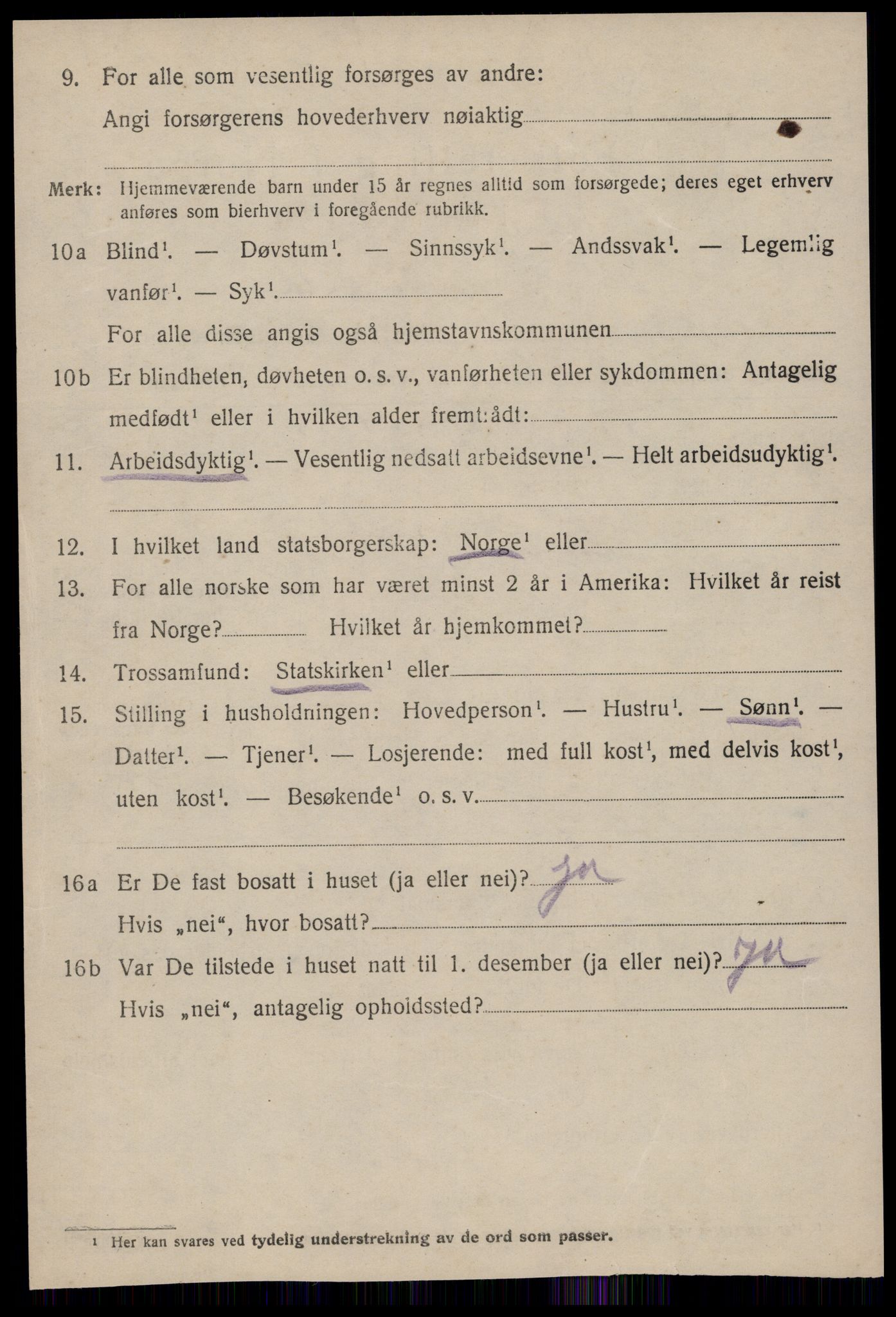 SAT, 1920 census for Borgund, 1920, p. 18091