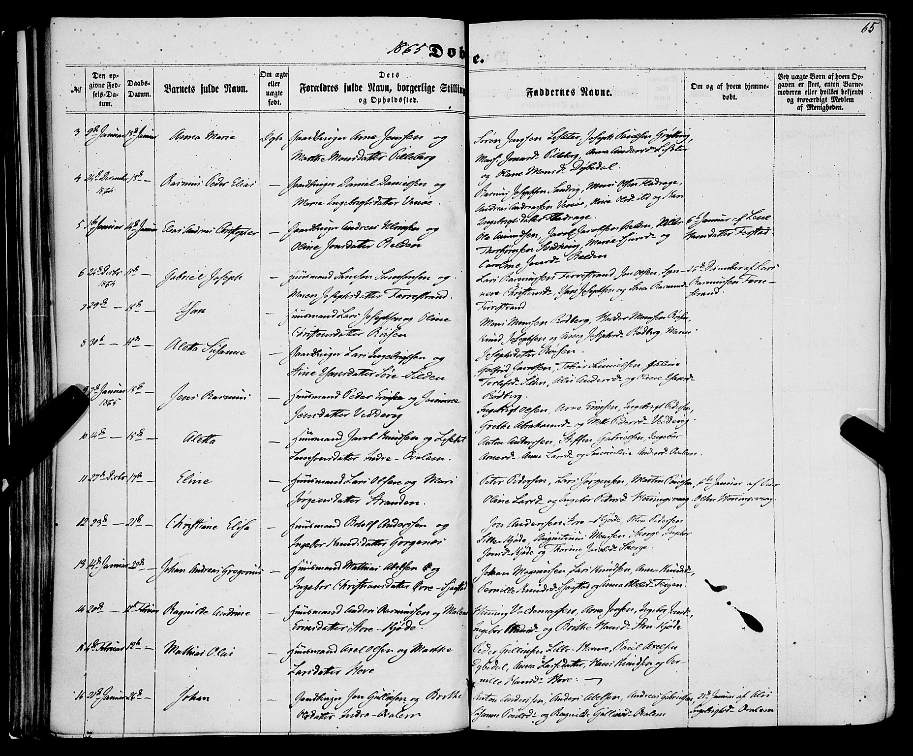 Selje sokneprestembete, AV/SAB-A-99938/H/Ha/Haa/Haaa: Parish register (official) no. A 11, 1858-1870, p. 65