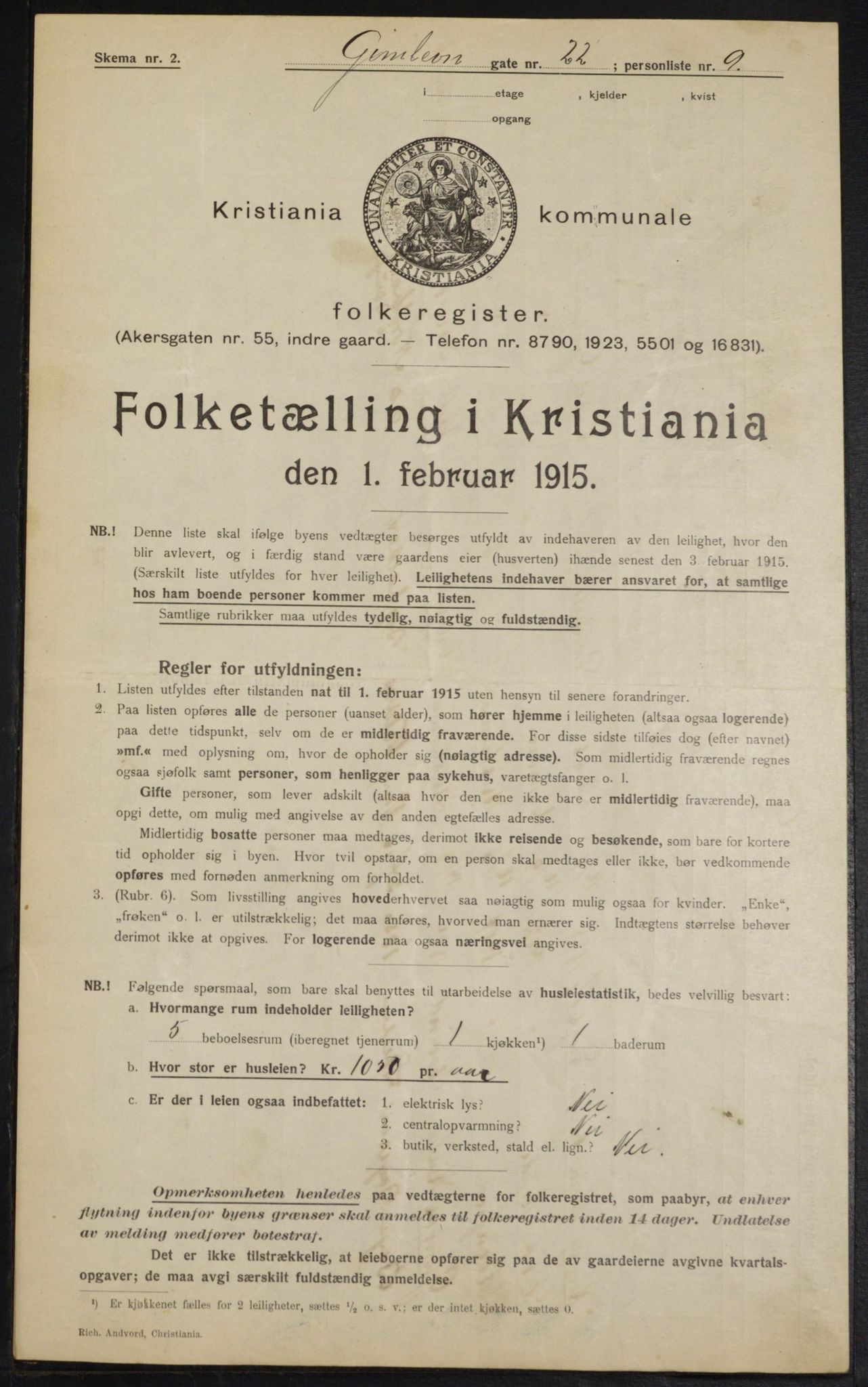 OBA, Municipal Census 1915 for Kristiania, 1915, p. 28933