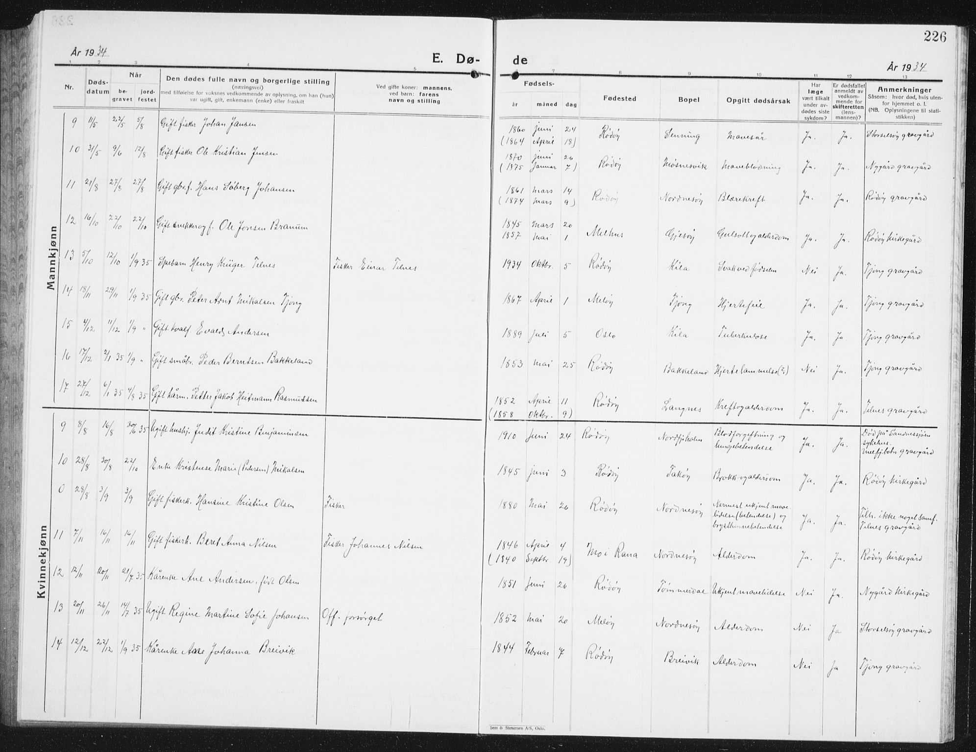 Ministerialprotokoller, klokkerbøker og fødselsregistre - Nordland, AV/SAT-A-1459/841/L0622: Parish register (copy) no. 841C06, 1924-1942, p. 226