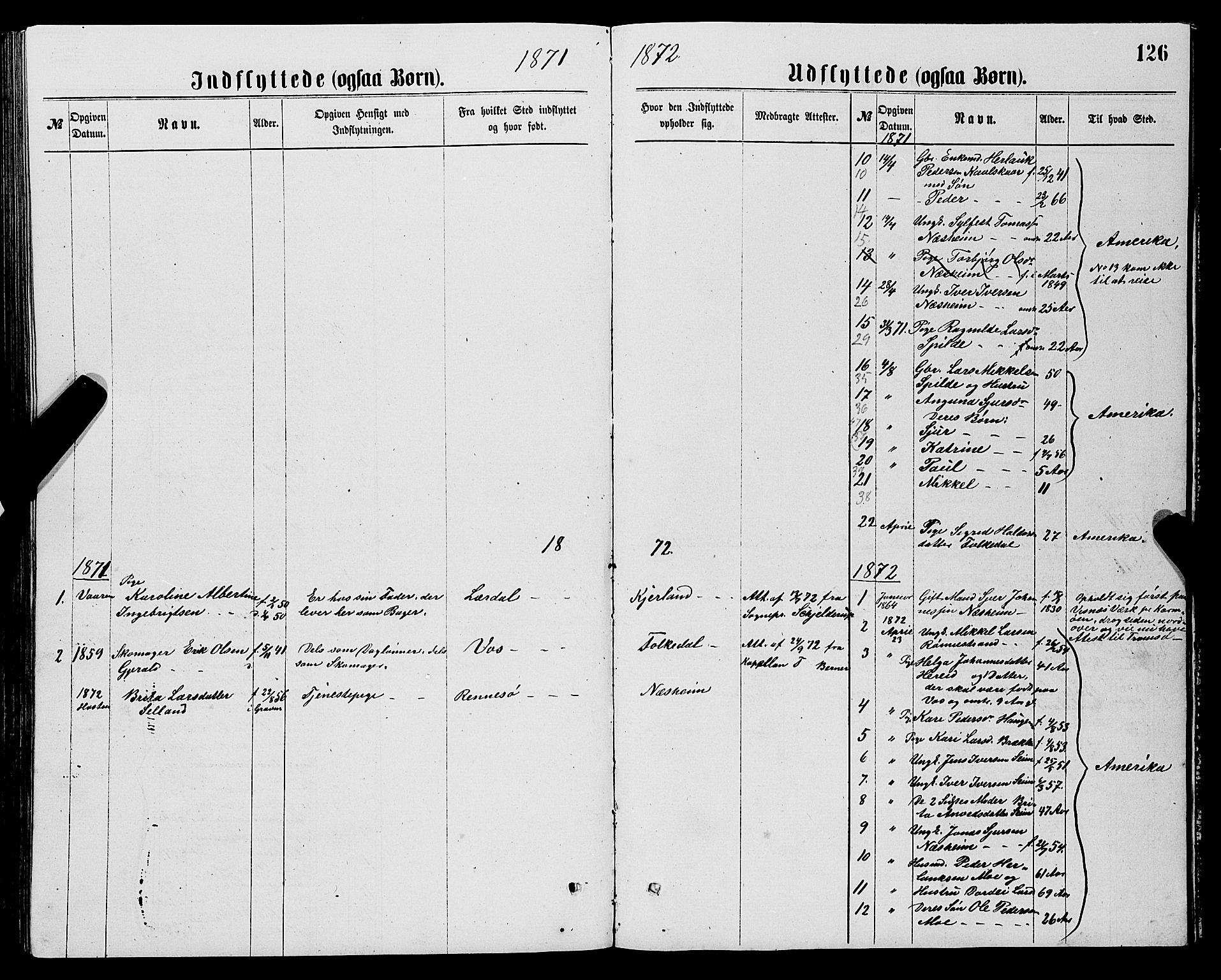Ulvik sokneprestembete, SAB/A-78801/H/Hab: Parish register (copy) no. B 2, 1869-1883, p. 126