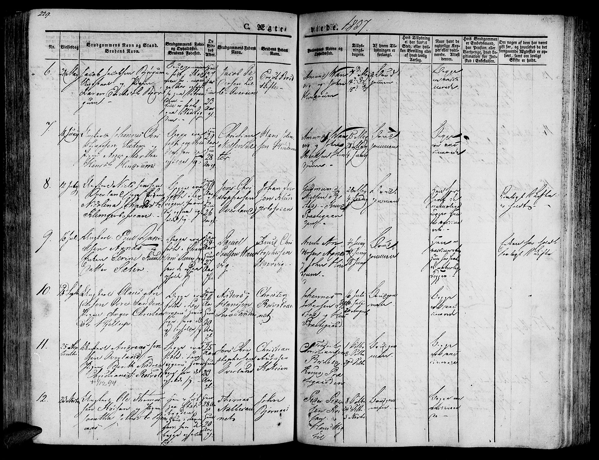 Ministerialprotokoller, klokkerbøker og fødselsregistre - Nord-Trøndelag, AV/SAT-A-1458/701/L0006: Parish register (official) no. 701A06, 1825-1841, p. 229