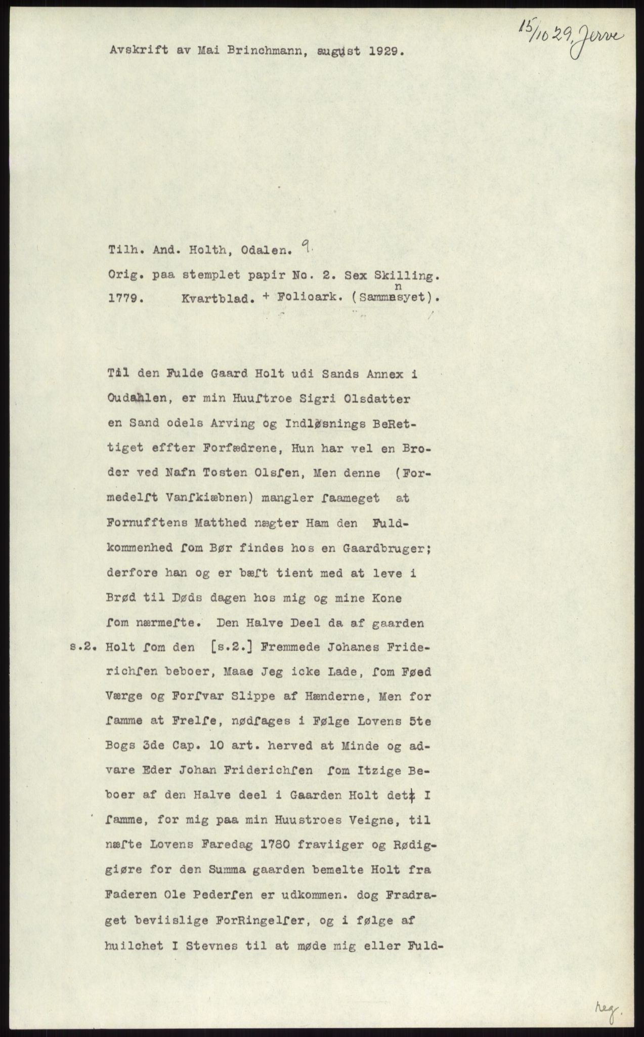 Samlinger til kildeutgivelse, Diplomavskriftsamlingen, AV/RA-EA-4053/H/Ha, p. 1478