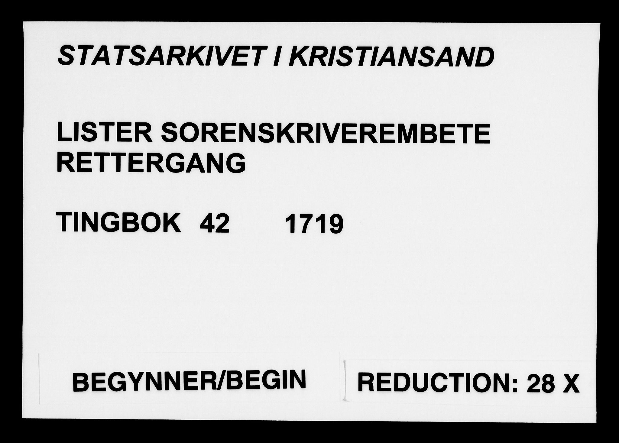 Lister sorenskriveri, AV/SAK-1221-0003/F/Fa/L0042: Tingbok nr 42, 1719