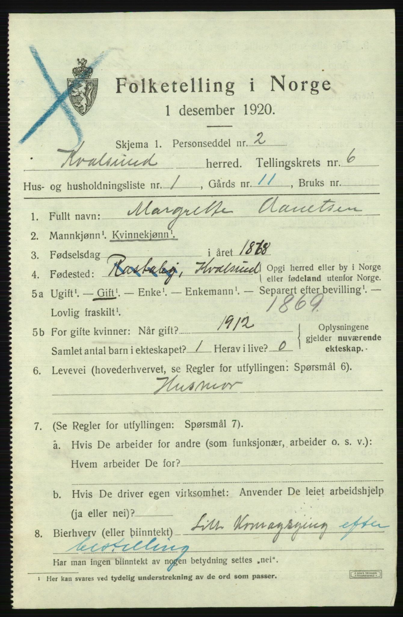 SATØ, 1920 census for , 1920, p. 1984