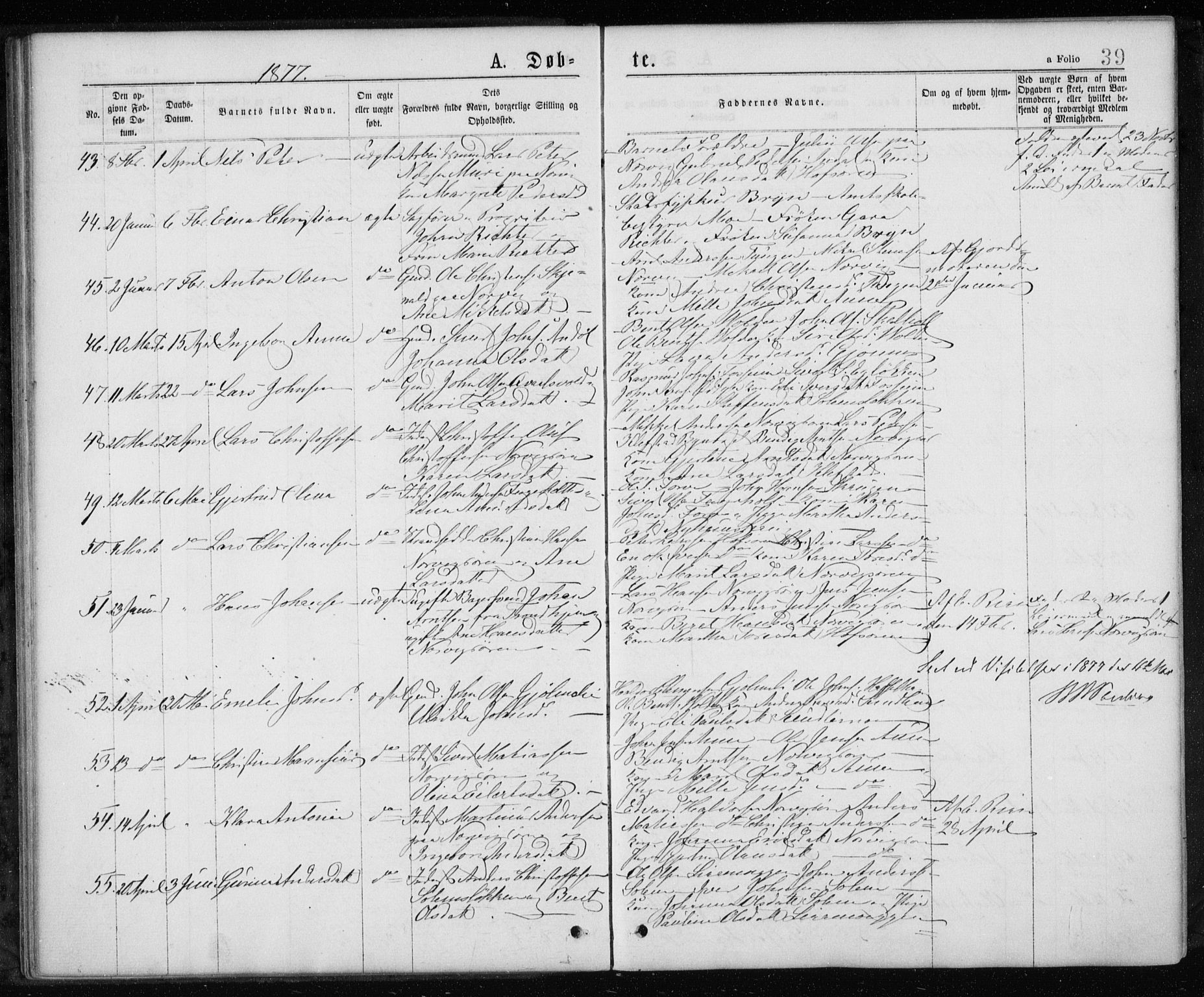 Ministerialprotokoller, klokkerbøker og fødselsregistre - Sør-Trøndelag, AV/SAT-A-1456/668/L0817: Parish register (copy) no. 668C06, 1873-1884, p. 39