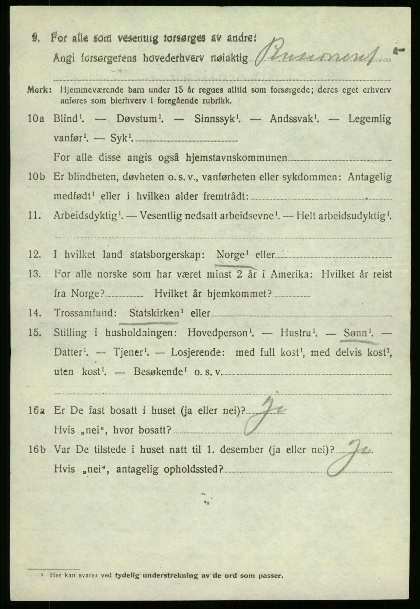 SAB, 1920 census for Vevring, 1920, p. 995