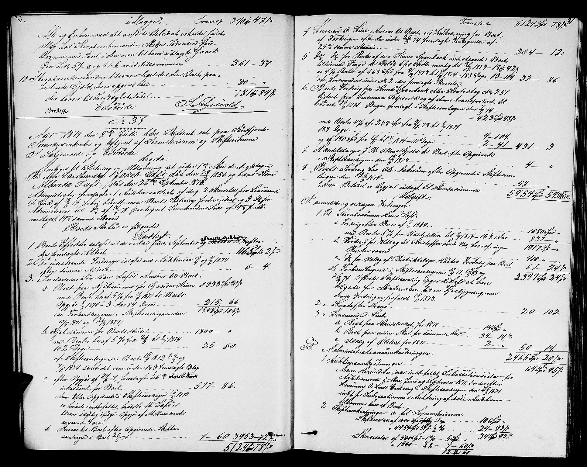 Sunnfjord tingrett, AV/SAB-A-3201/1/H/Hd/L0005: Skifteutlodningsprotokoll, 1874-1881, p. 30b-31a