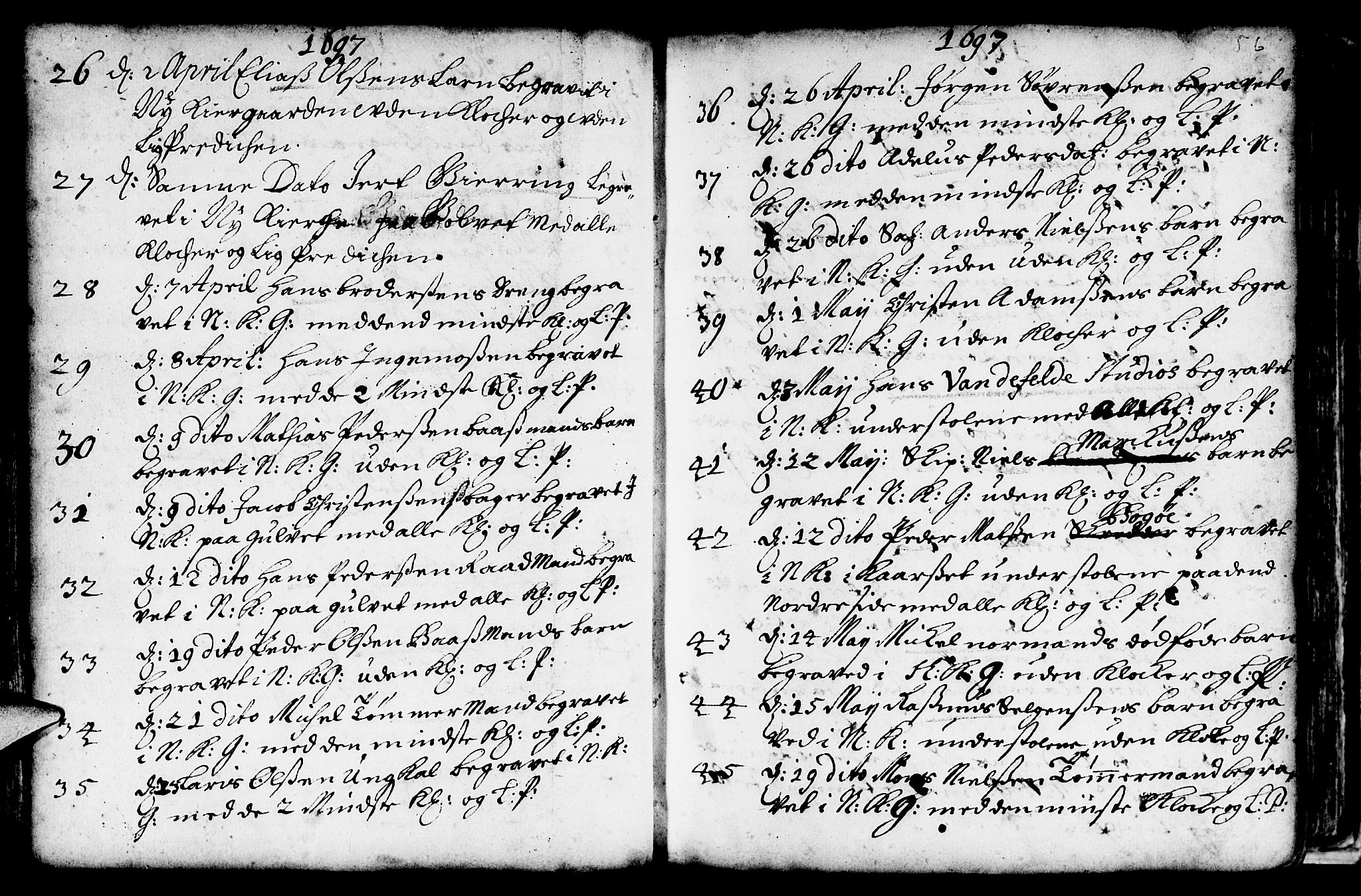 Nykirken Sokneprestembete, AV/SAB-A-77101/H/Haa/L0009: Parish register (official) no. A 9, 1689-1759, p. 56