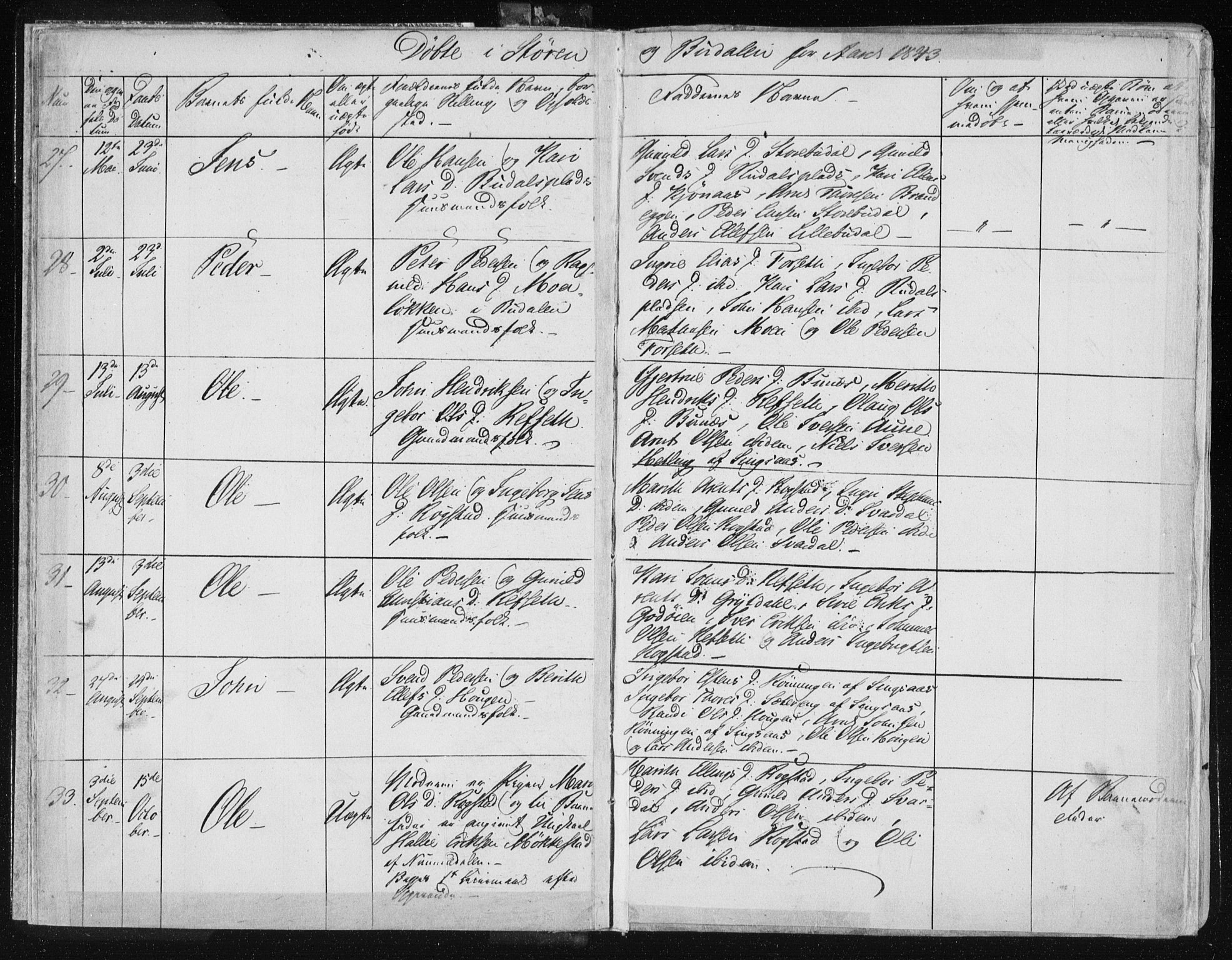 Ministerialprotokoller, klokkerbøker og fødselsregistre - Sør-Trøndelag, AV/SAT-A-1456/687/L0997: Parish register (official) no. 687A05 /1, 1843-1848, p. 4