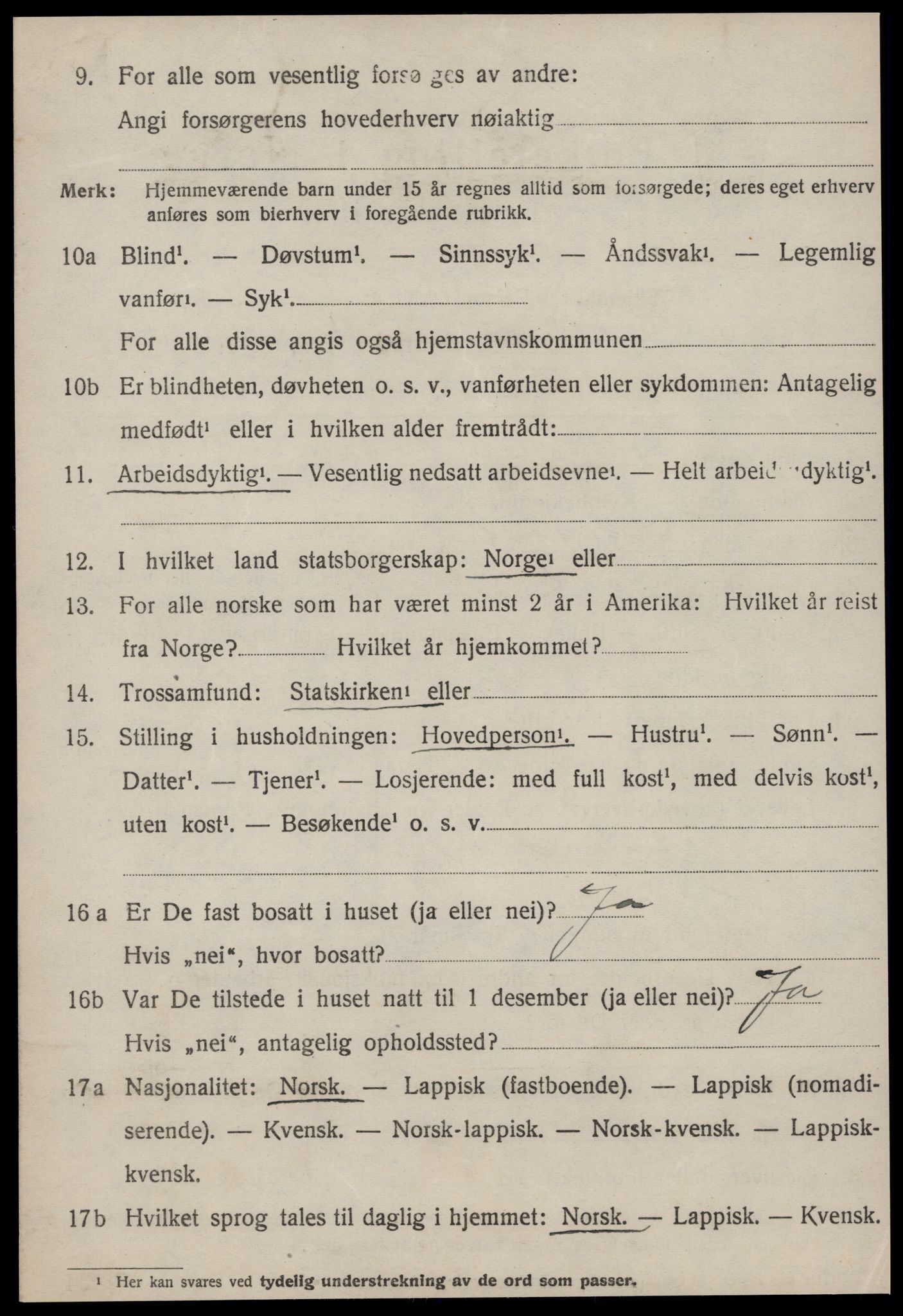 SAT, 1920 census for Røros, 1920, p. 10257