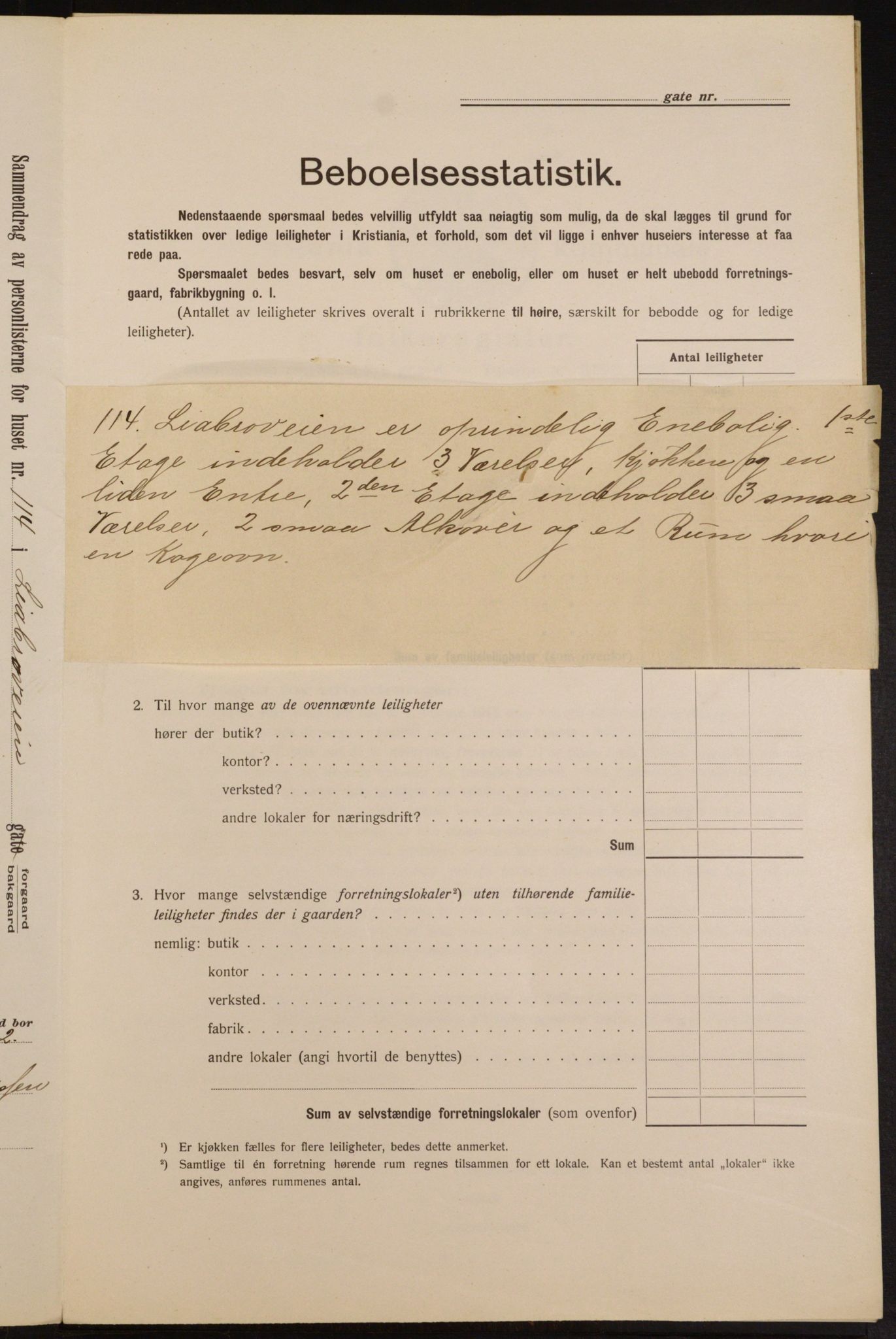 OBA, Municipal Census 1913 for Kristiania, 1913, p. 57994