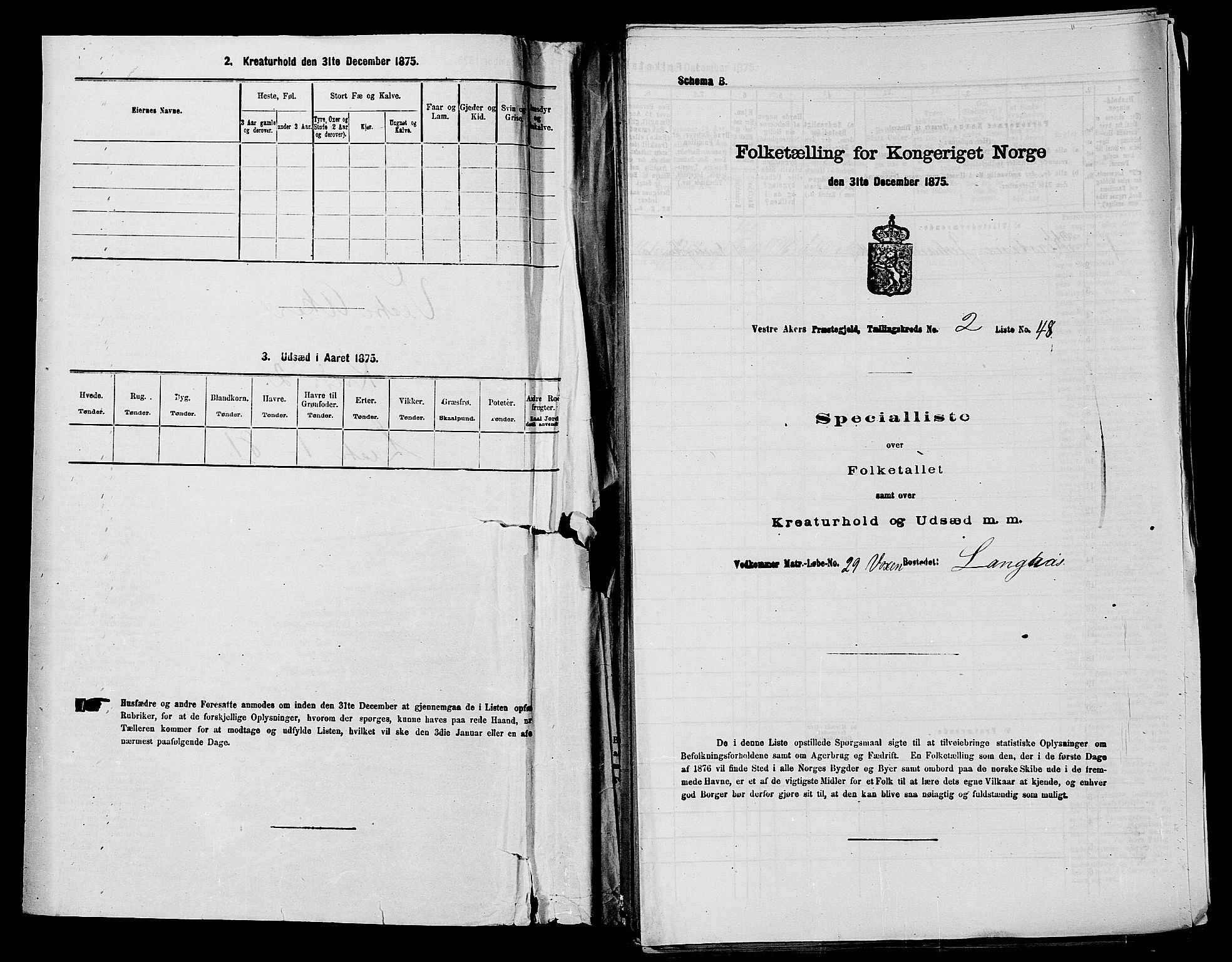 RA, 1875 census for 0218aP Vestre Aker, 1875, p. 504