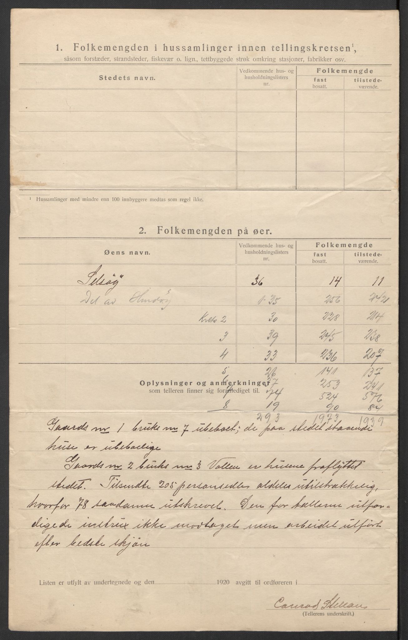 SAT, 1920 census for Lødingen, 1920, p. 8