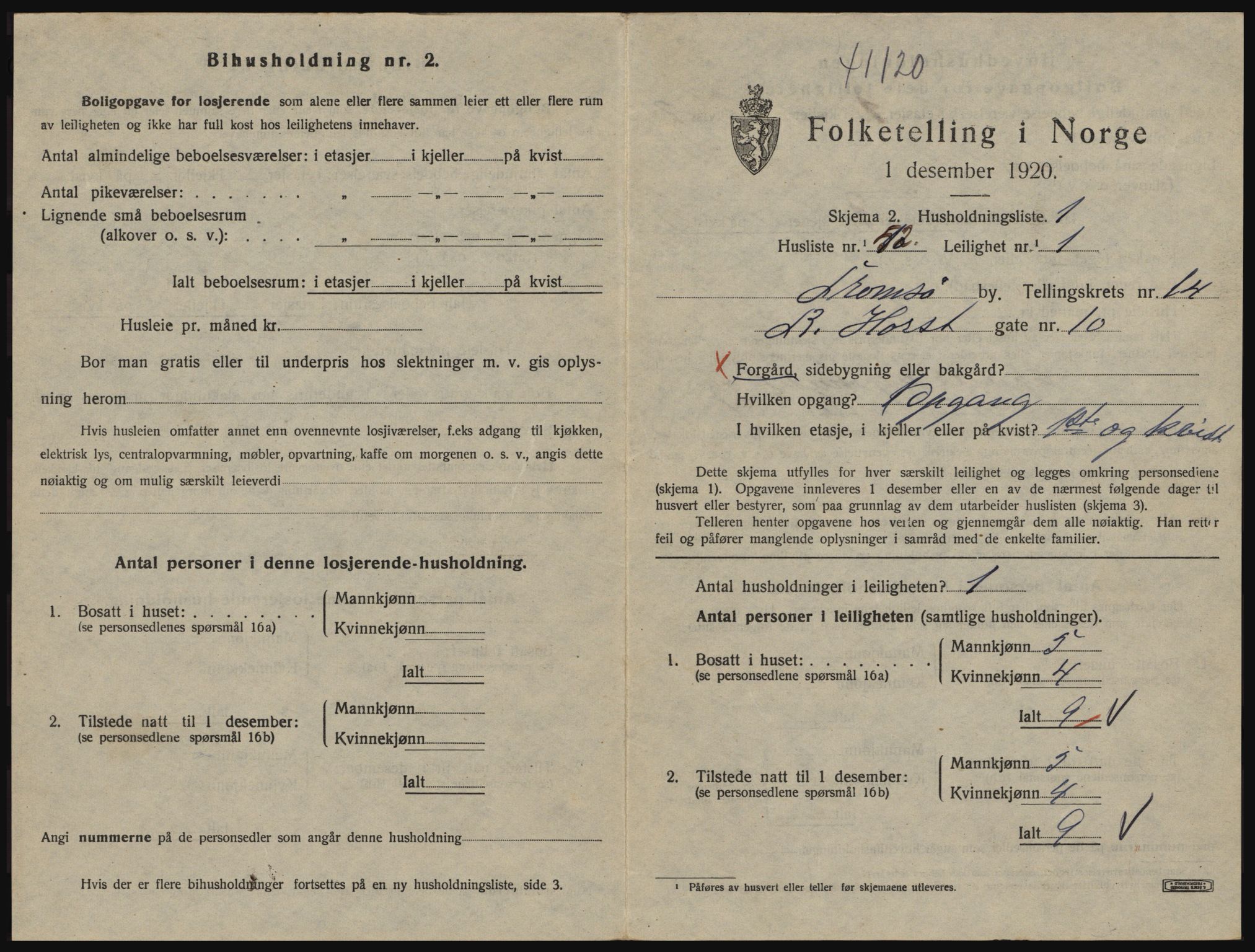 SATØ, 1920 census for Tromsø, 1920, p. 6727