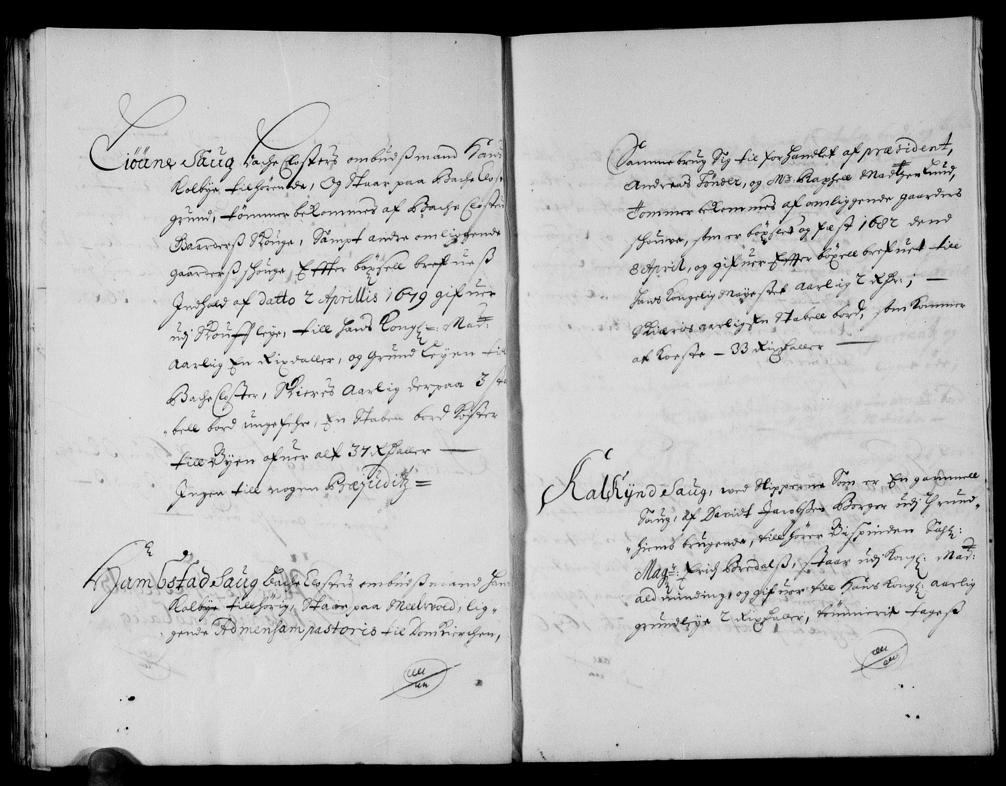 Danske Kanselli, Skapsaker, AV/RA-EA-4061/F/L0005: Skap 8, pakke 103B-104, 1683-1689, p. 190