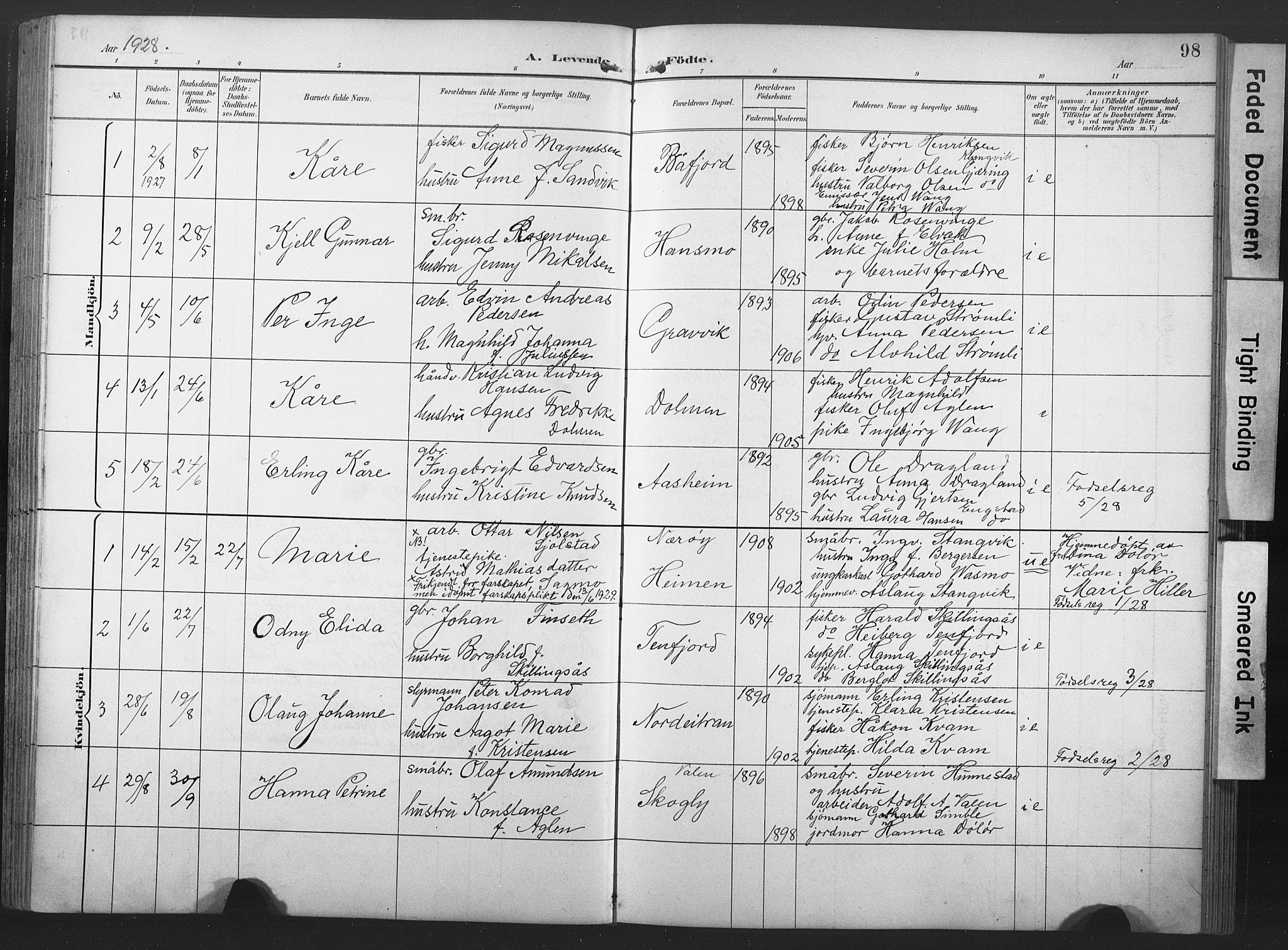 Ministerialprotokoller, klokkerbøker og fødselsregistre - Nord-Trøndelag, AV/SAT-A-1458/789/L0706: Parish register (copy) no. 789C01, 1888-1931, p. 98