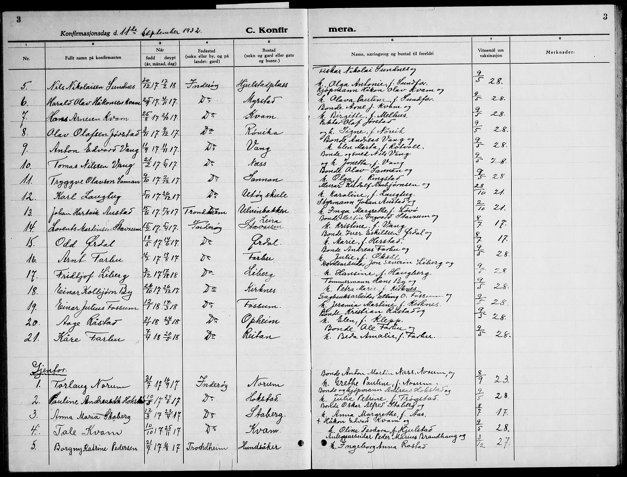 Ministerialprotokoller, klokkerbøker og fødselsregistre - Nord-Trøndelag, SAT/A-1458/730/L0304: Parish register (copy) no. 730C07, 1934-1945, p. 3