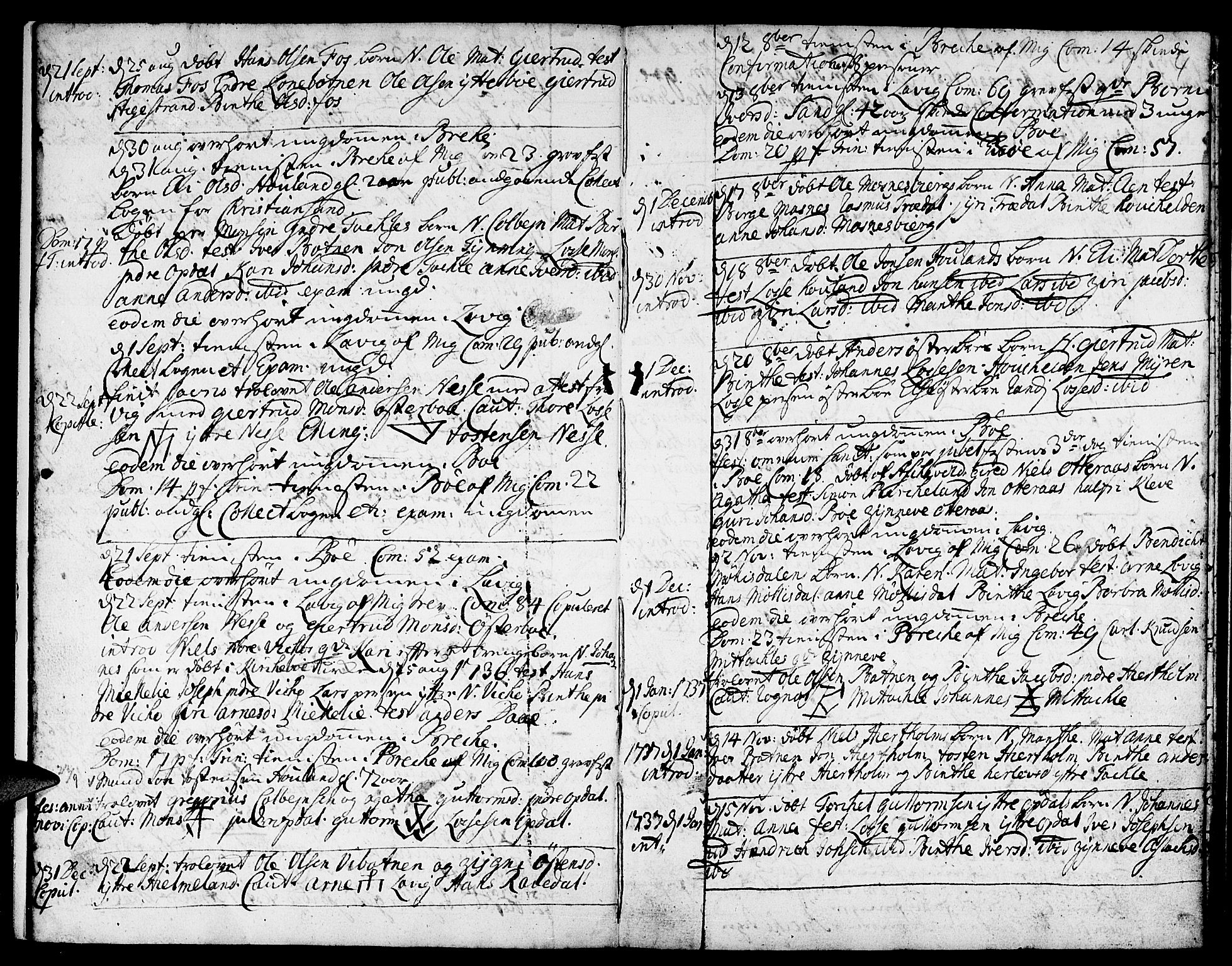 Gulen sokneprestembete, SAB/A-80201/H/Haa/Haaa/L0010: Parish register (official) no. A 10, 1736-1746, p. 4