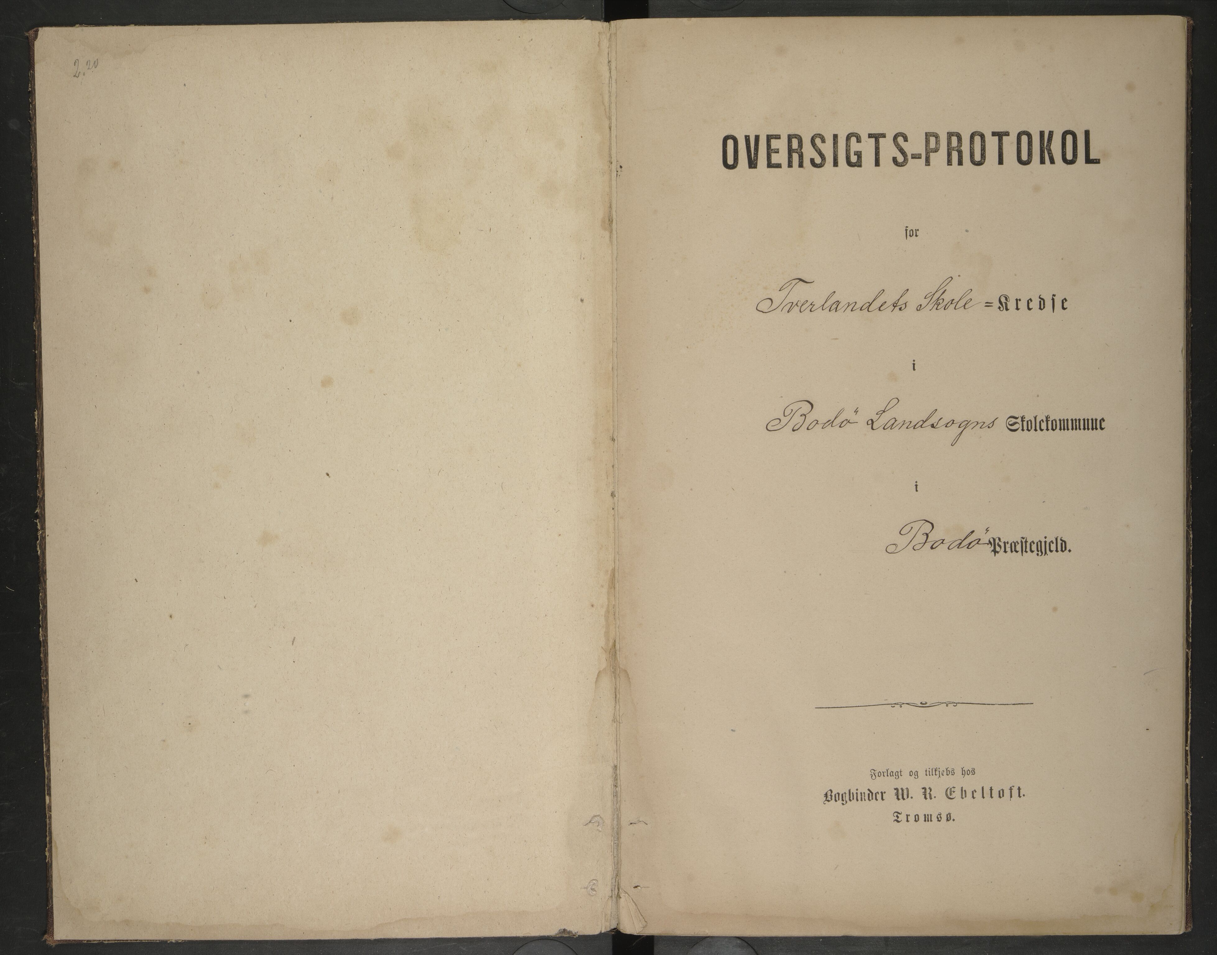 Bodin kommune. Tverlandet skolekrets, AIN/K-18431.510.02/F/Fa/L0004: Oversigts-protokol/Skoleprotokoll, 1890-1892