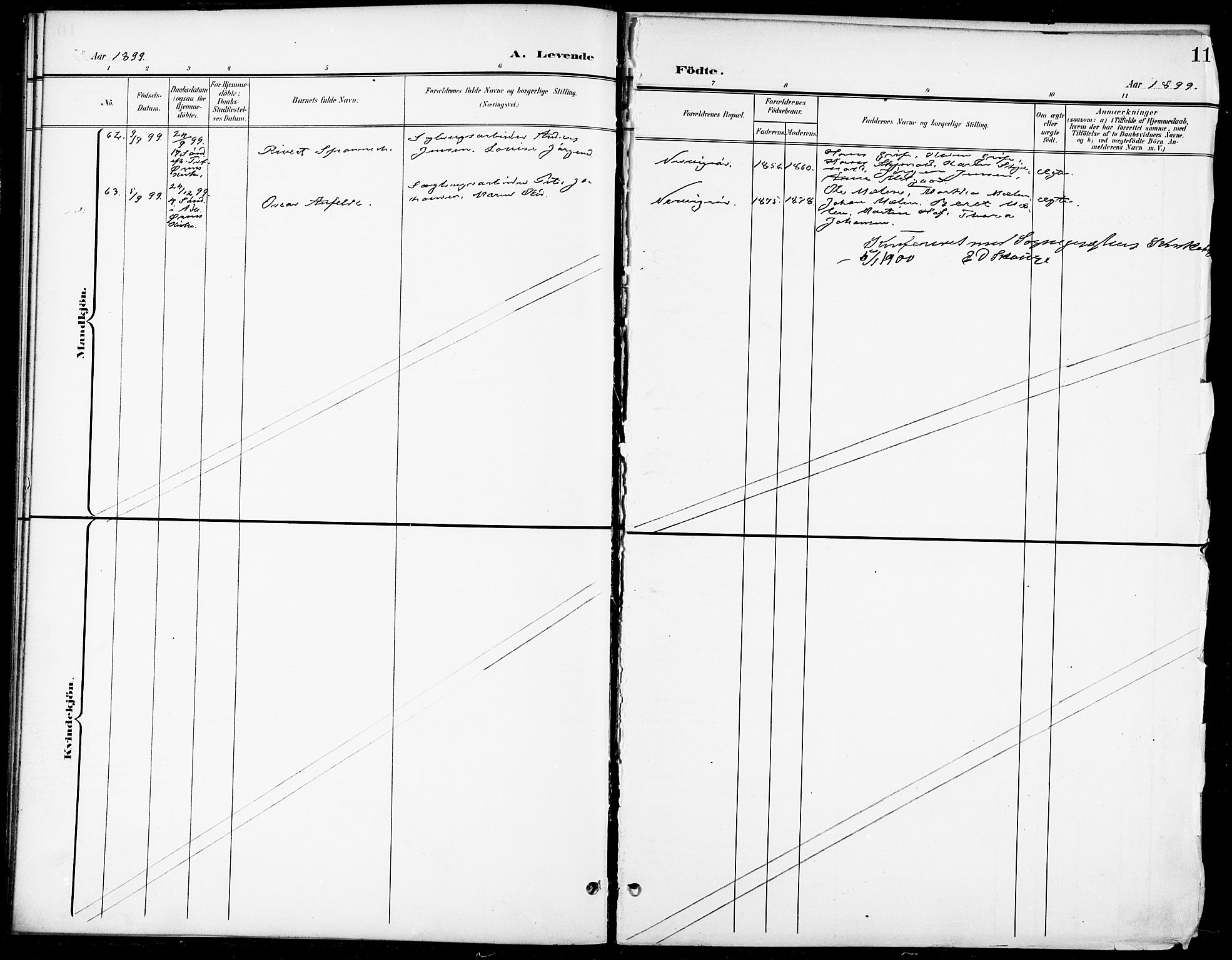 Ministerialprotokoller, klokkerbøker og fødselsregistre - Sør-Trøndelag, SAT/A-1456/668/L0819: Parish register (copy) no. 668C08, 1899-1912, p. 11