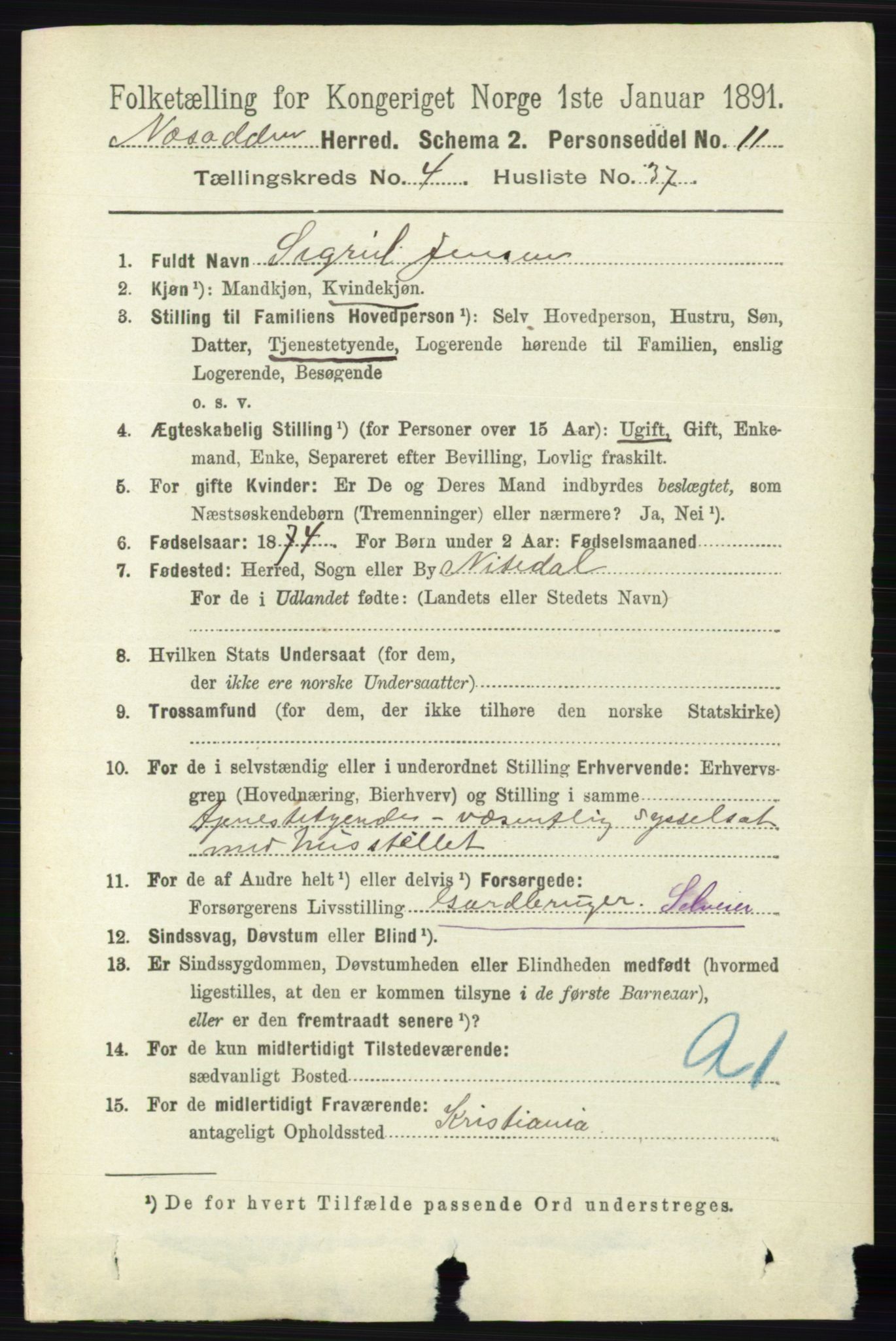 RA, 1891 census for 0216 Nesodden, 1891, p. 1939