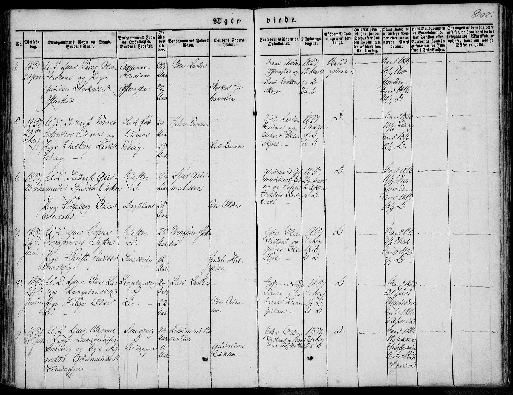 Skjold sokneprestkontor, AV/SAST-A-101847/H/Ha/Haa/L0006: Parish register (official) no. A 6.1, 1835-1858, p. 308