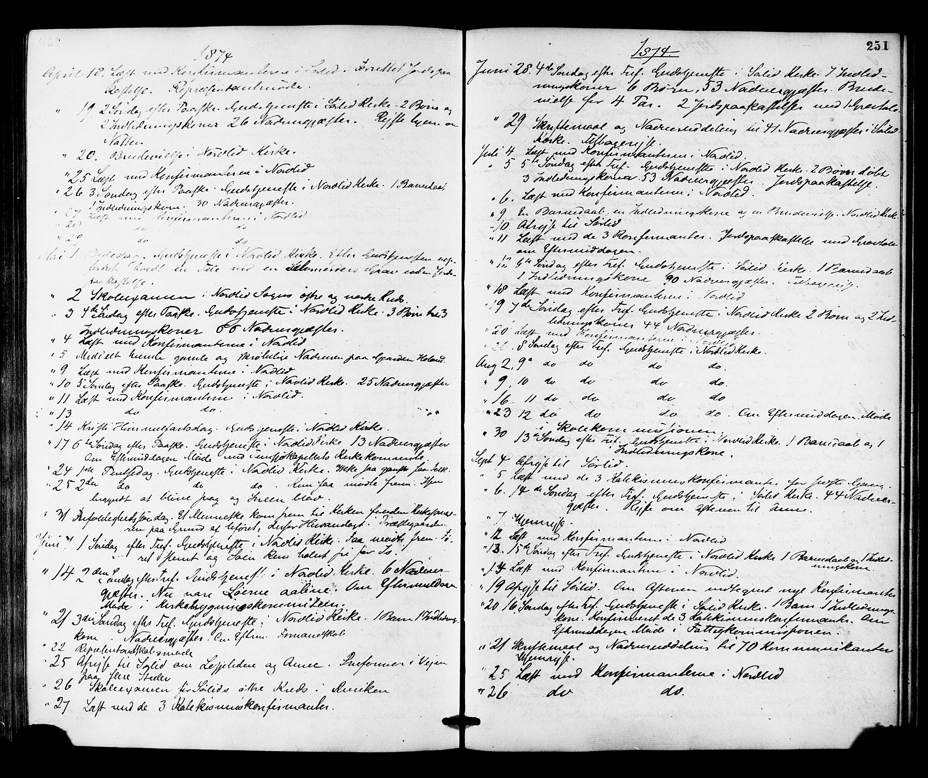 Ministerialprotokoller, klokkerbøker og fødselsregistre - Nord-Trøndelag, SAT/A-1458/755/L0493: Parish register (official) no. 755A02, 1865-1881, p. 251