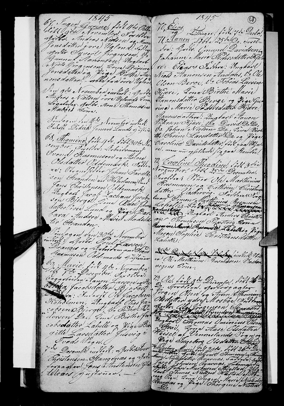 Oddernes sokneprestkontor, AV/SAK-1111-0033/F/Fb/Fba/L0004: Parish register (copy) no. B 4, 1837-1846, p. 68