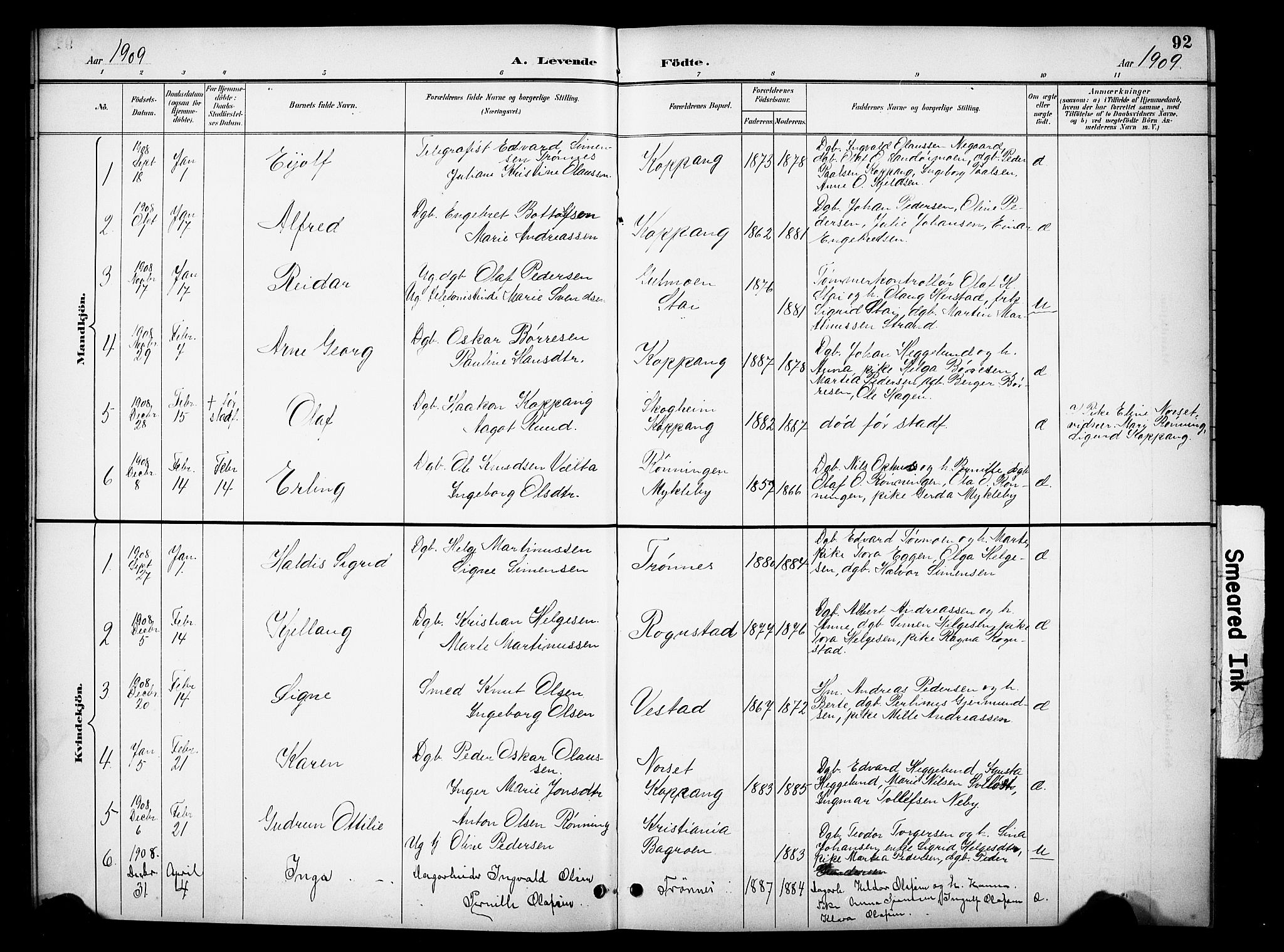 Stor-Elvdal prestekontor, SAH/PREST-052/H/Ha/Hab/L0003: Parish register (copy) no. 3, 1895-1917, p. 92