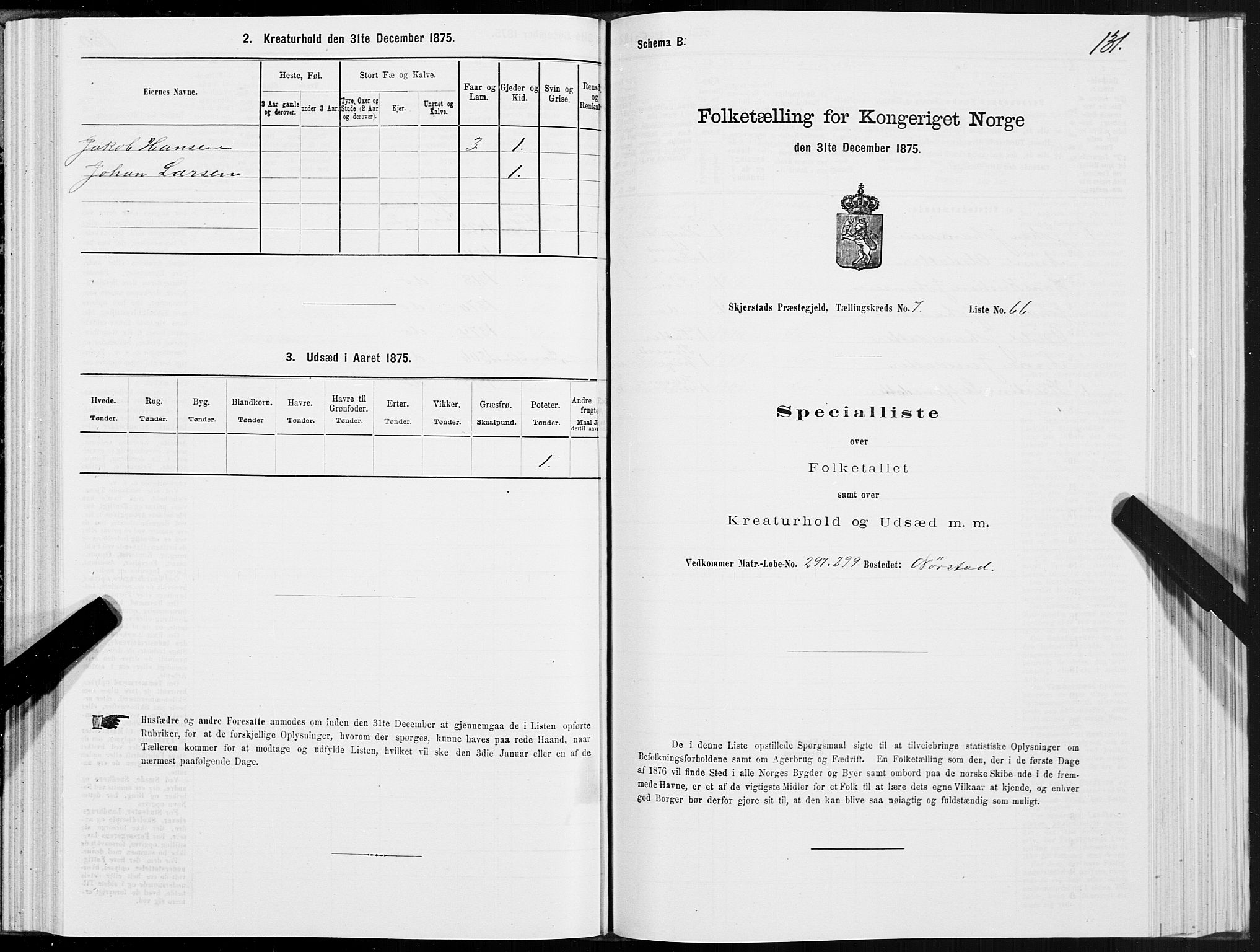 SAT, 1875 census for 1842P Skjerstad, 1875, p. 4131