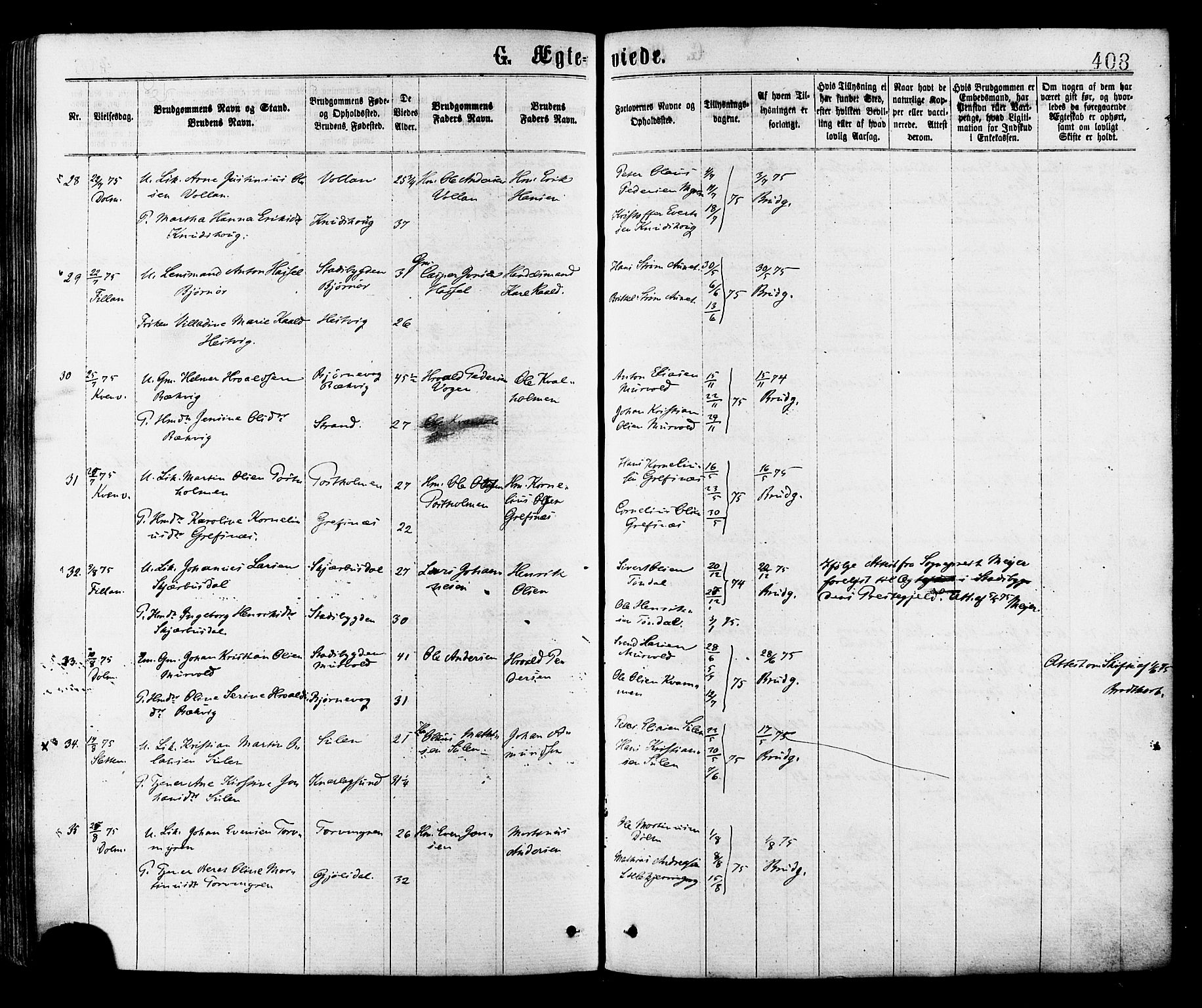 Ministerialprotokoller, klokkerbøker og fødselsregistre - Sør-Trøndelag, AV/SAT-A-1456/634/L0532: Parish register (official) no. 634A08, 1871-1881, p. 408