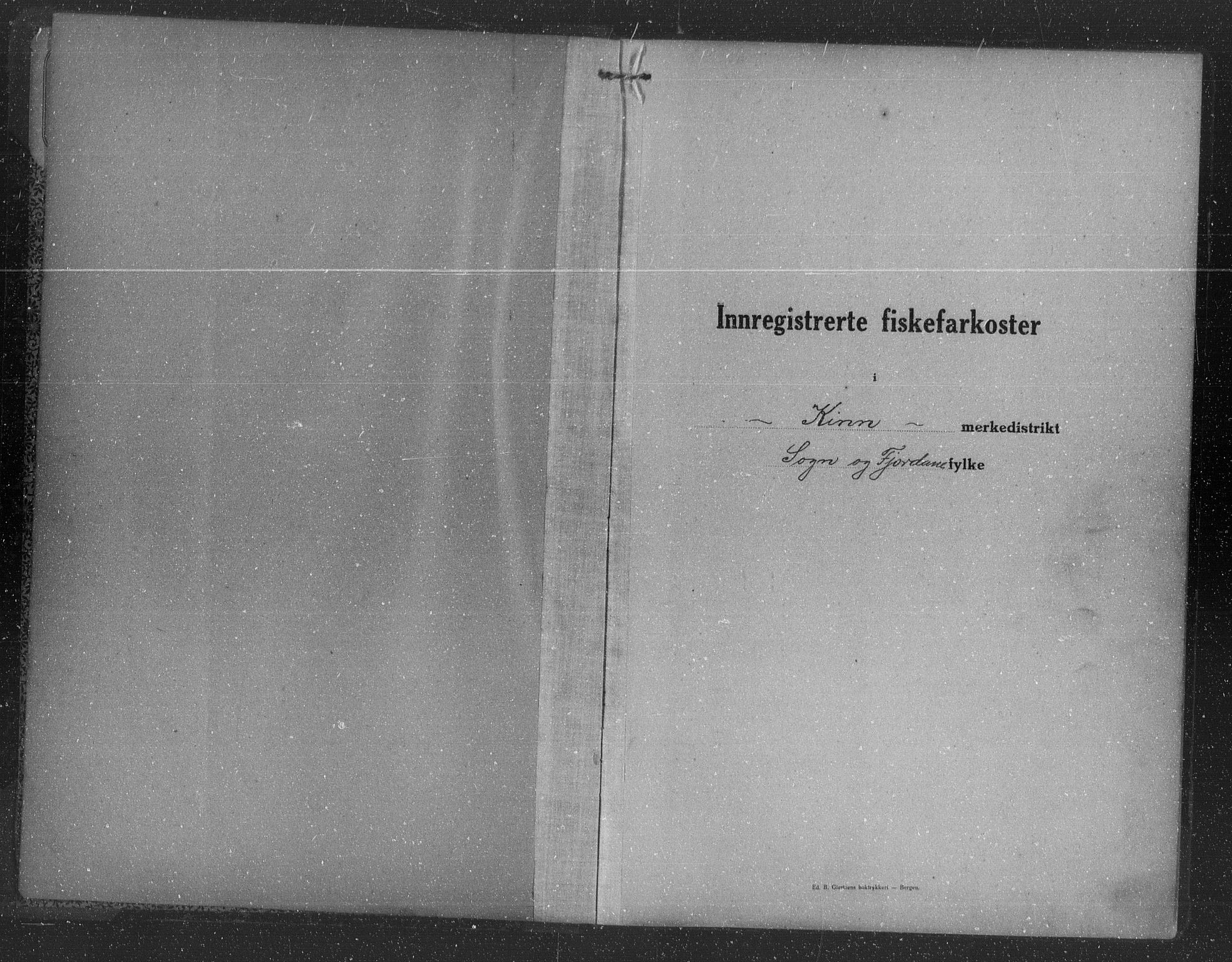 Fiskeridirektoratet - 1 Adm. ledelse - 13 Båtkontoret, SAB/A-2003/I/Ia/Iag/L0040: 135.0721/2 Merkeprotokoll - Kinn, 1920-1935