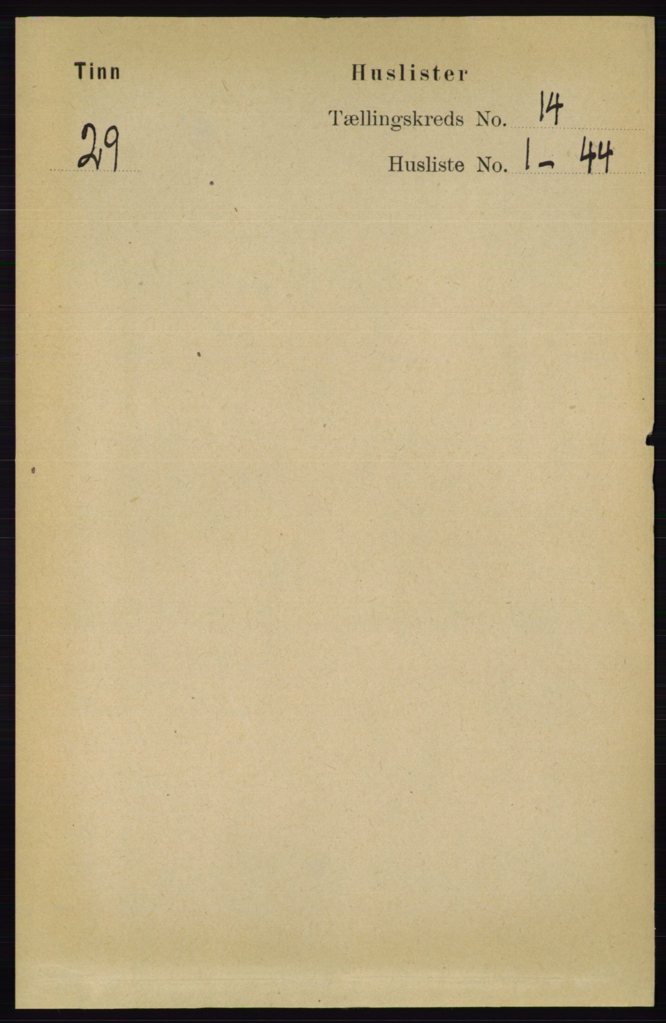 RA, 1891 census for 0826 Tinn, 1891, p. 2825