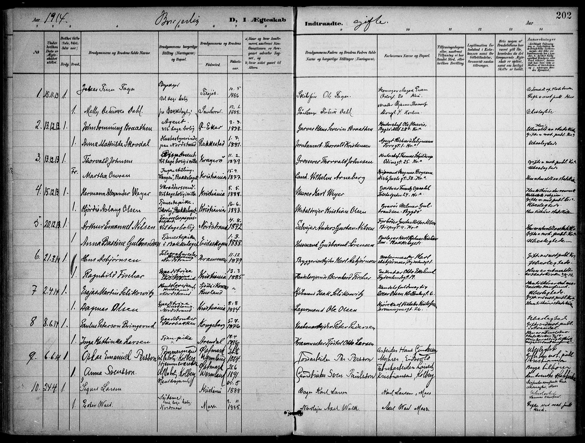 Nordstrand prestekontor Kirkebøker, SAO/A-10362a/F/Fa/L0001: Parish register (official) no. I 1, 1900-1914, p. 202