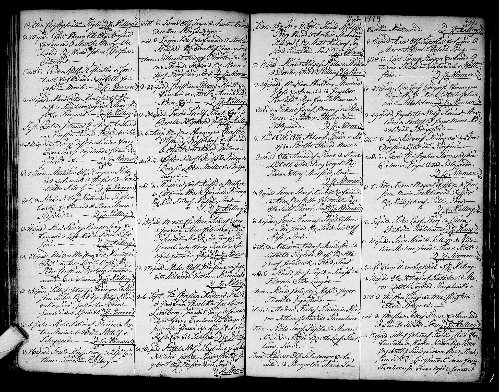 Kongsberg kirkebøker, AV/SAKO-A-22/F/Fa/L0005: Parish register (official) no. I 5, 1769-1782, p. 341